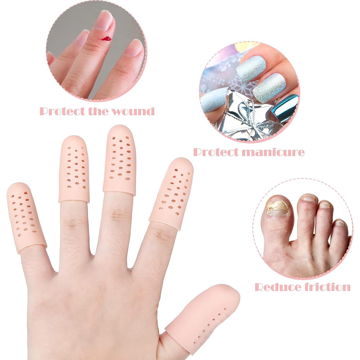 20 Protectores de Dedos de Silicona Nuanchu - Transpirables y Ajustables