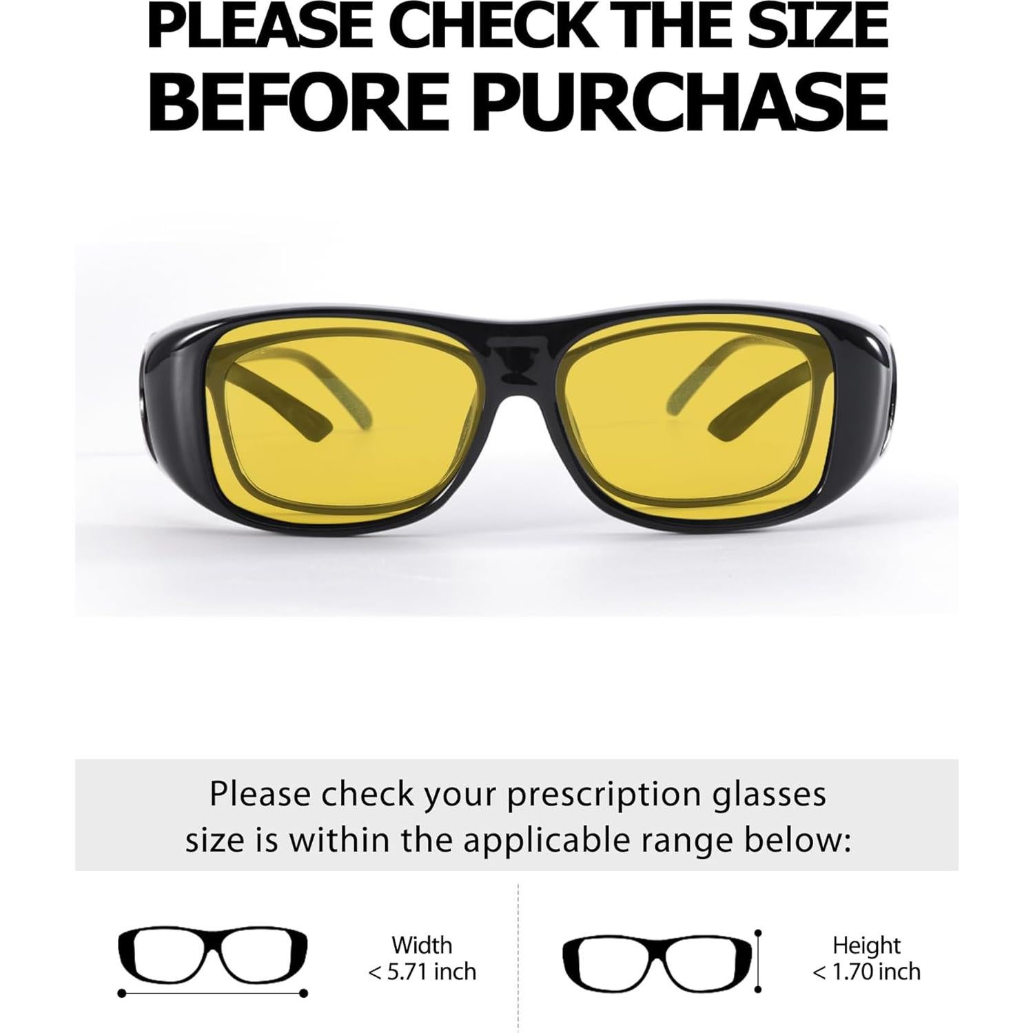 Gafas de Conducción Nocturna TJUTR Lentes Amarillas Polarizadas