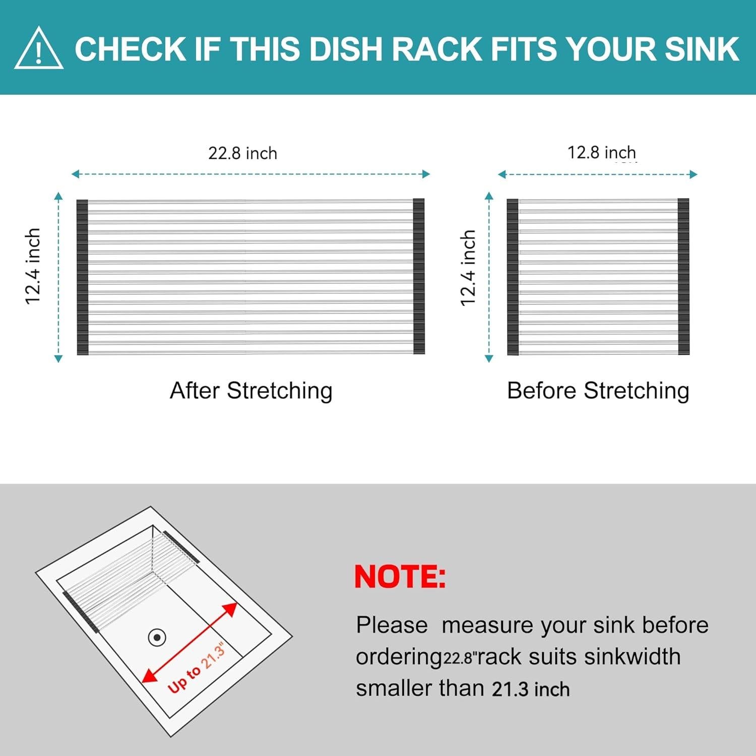 Estante de Secado de Platos Expandible BBXTYLY Acero Inoxidable