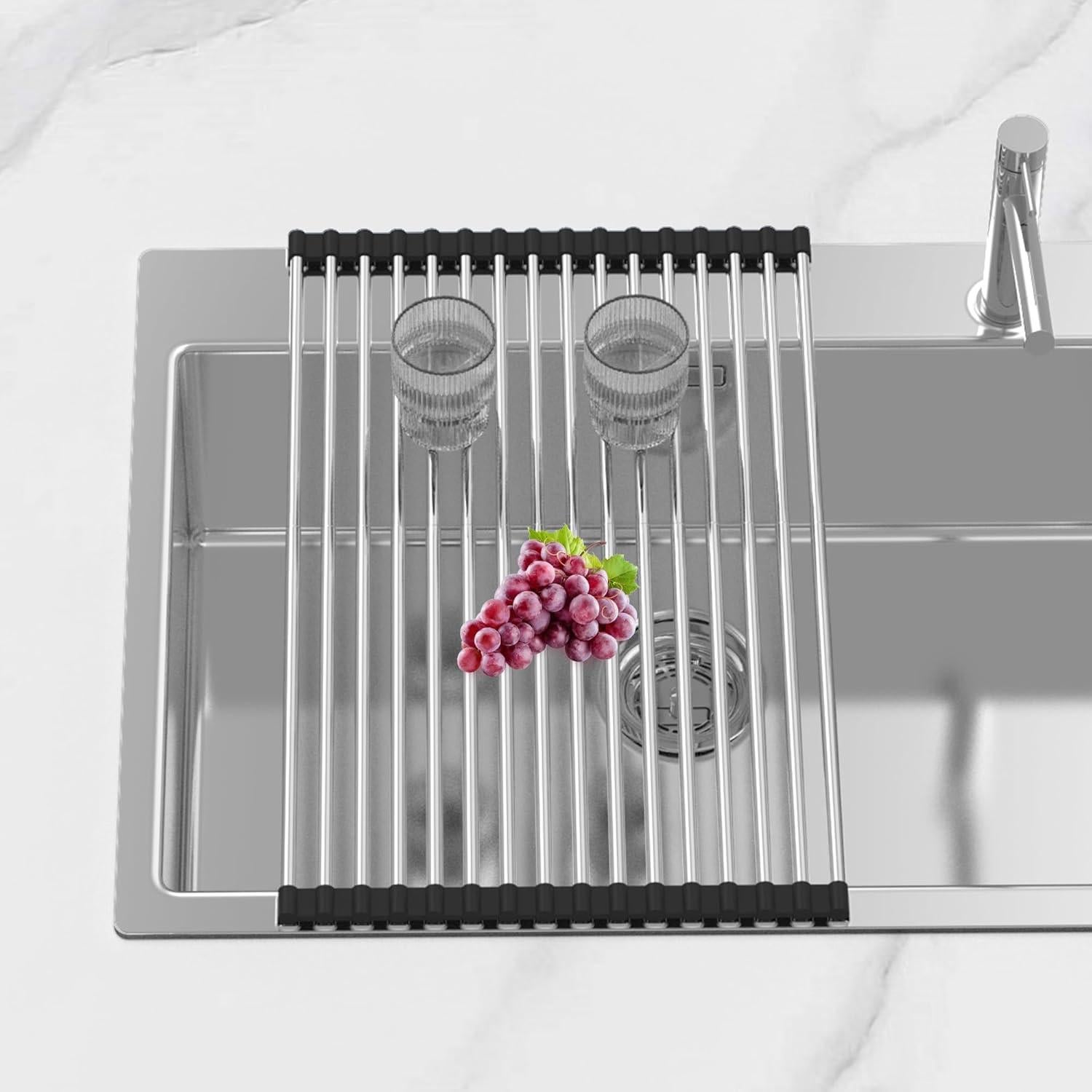 Estante de Secado de Platos Expandible BBXTYLY Acero Inoxidable