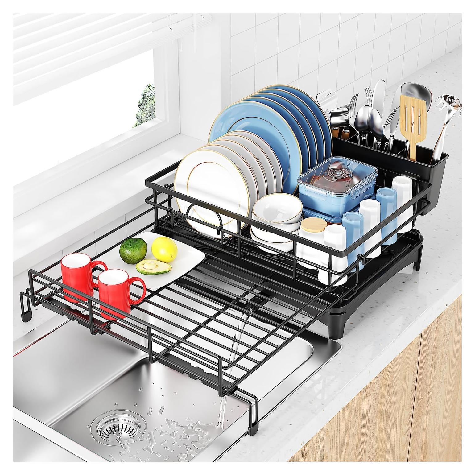 Escurridor de Platos Extensible COHOSEGE Negro 55.12x41.91cm