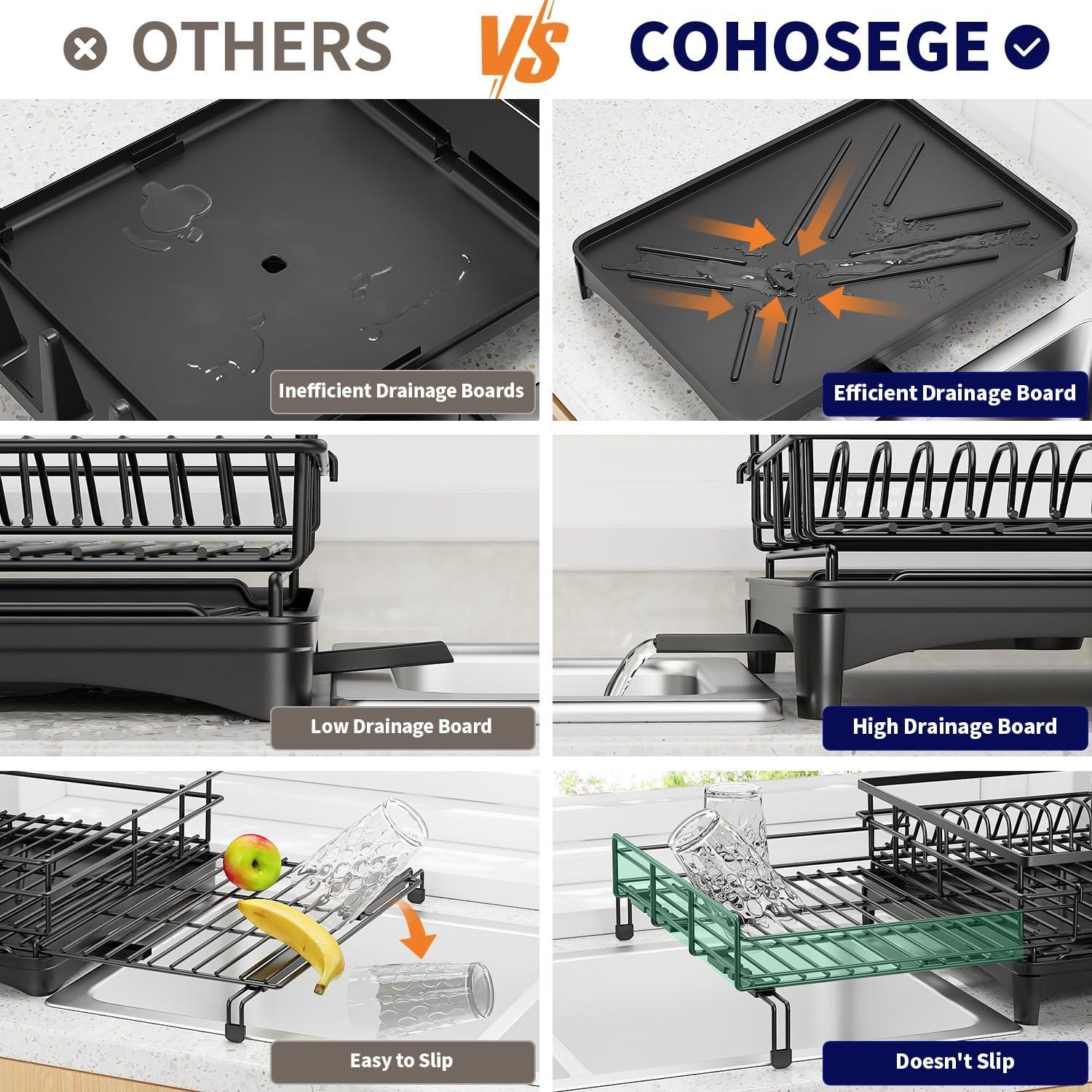 Escurridor de Platos Extensible COHOSEGE Negro 55.12x41.91cm