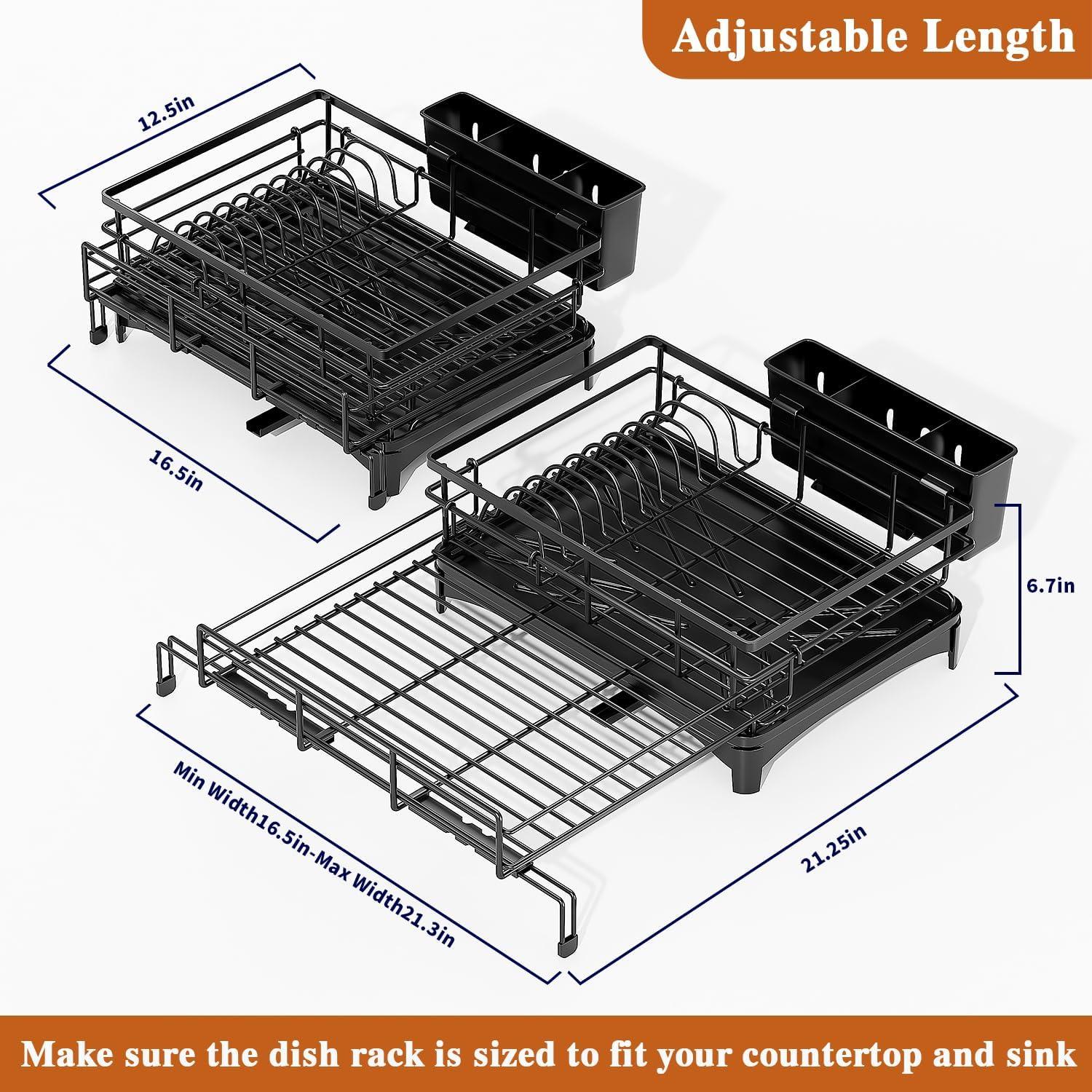 Escurridor de Platos Extensible COHOSEGE Negro 55.12x41.91cm
