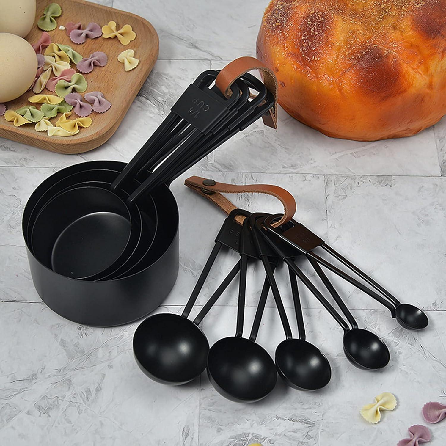 Juego de 9 Tazas y Cucharas Medidoras Acero Inoxidable LYFJXX