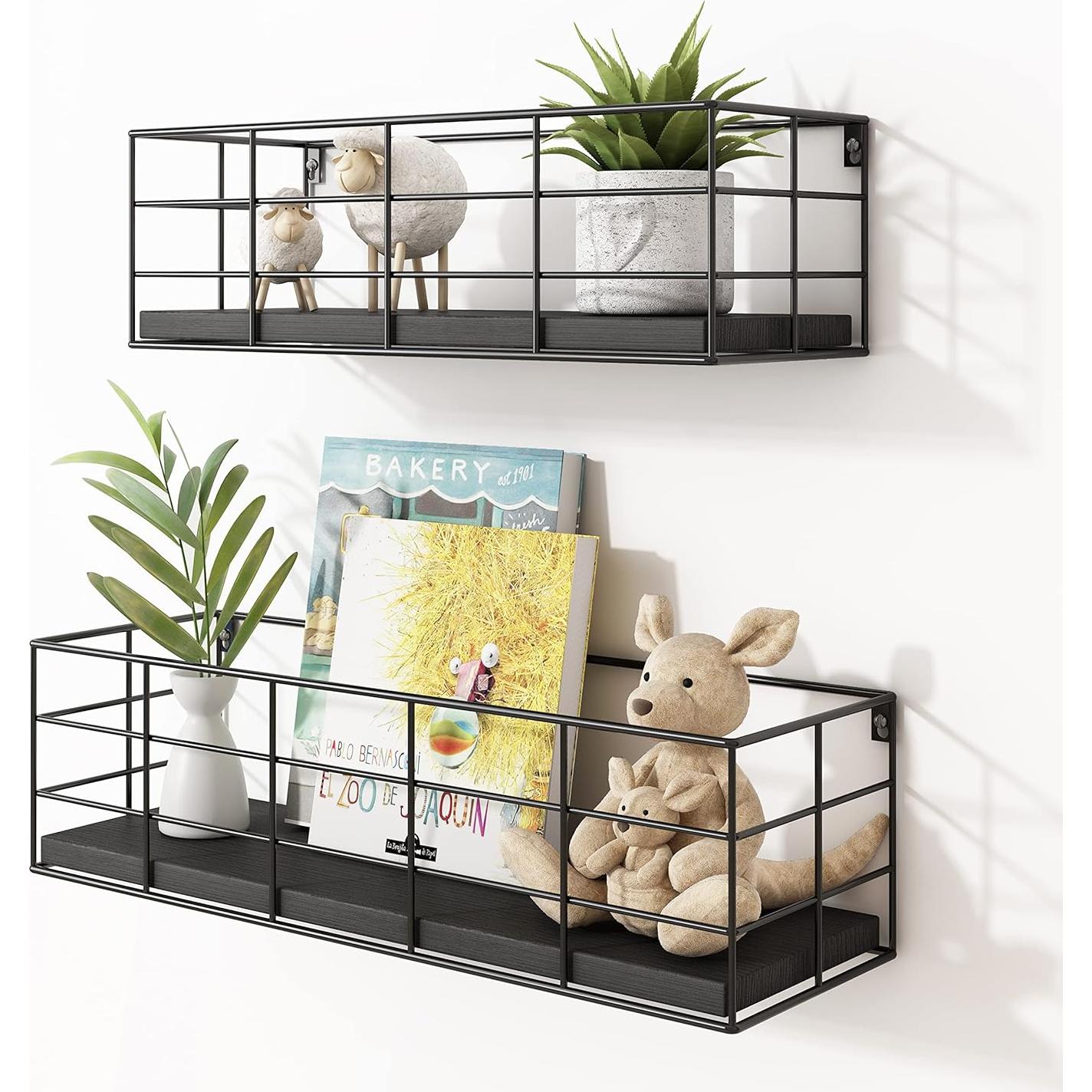 Estanterías Flotantes Fixwal 4 Piezas Negro para Pared