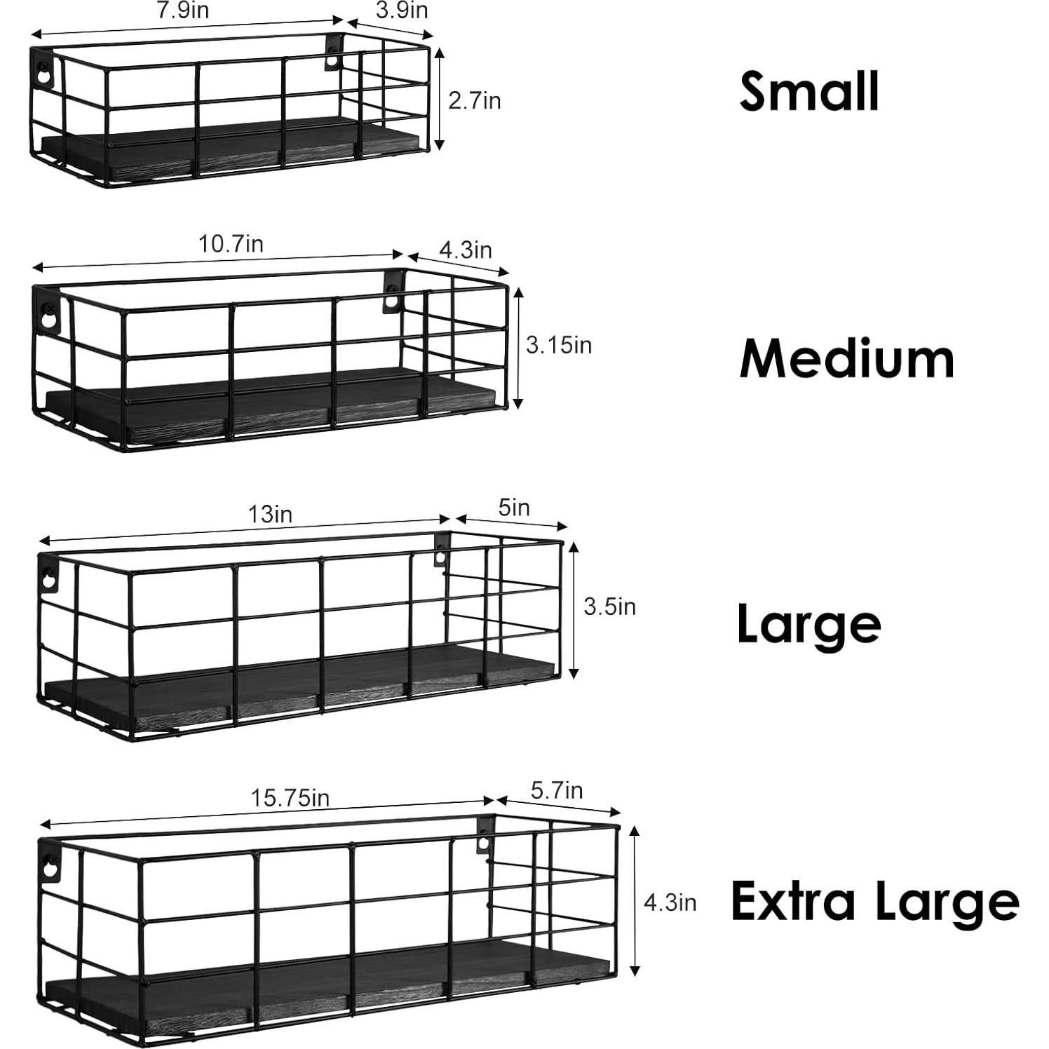 Estanterías Flotantes Fixwal 4 Piezas Negro para Pared