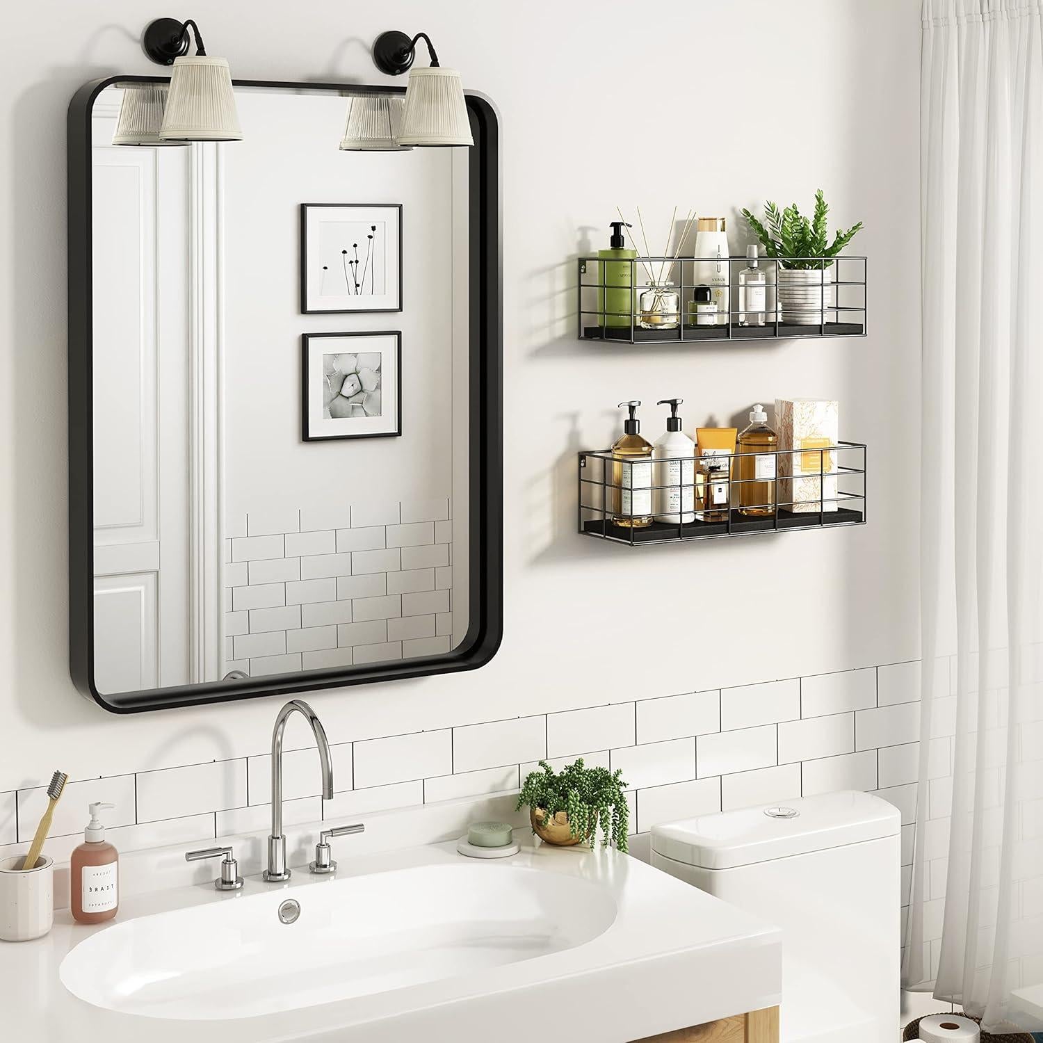 Estanterías Flotantes Fixwal 4 Piezas Negro para Pared