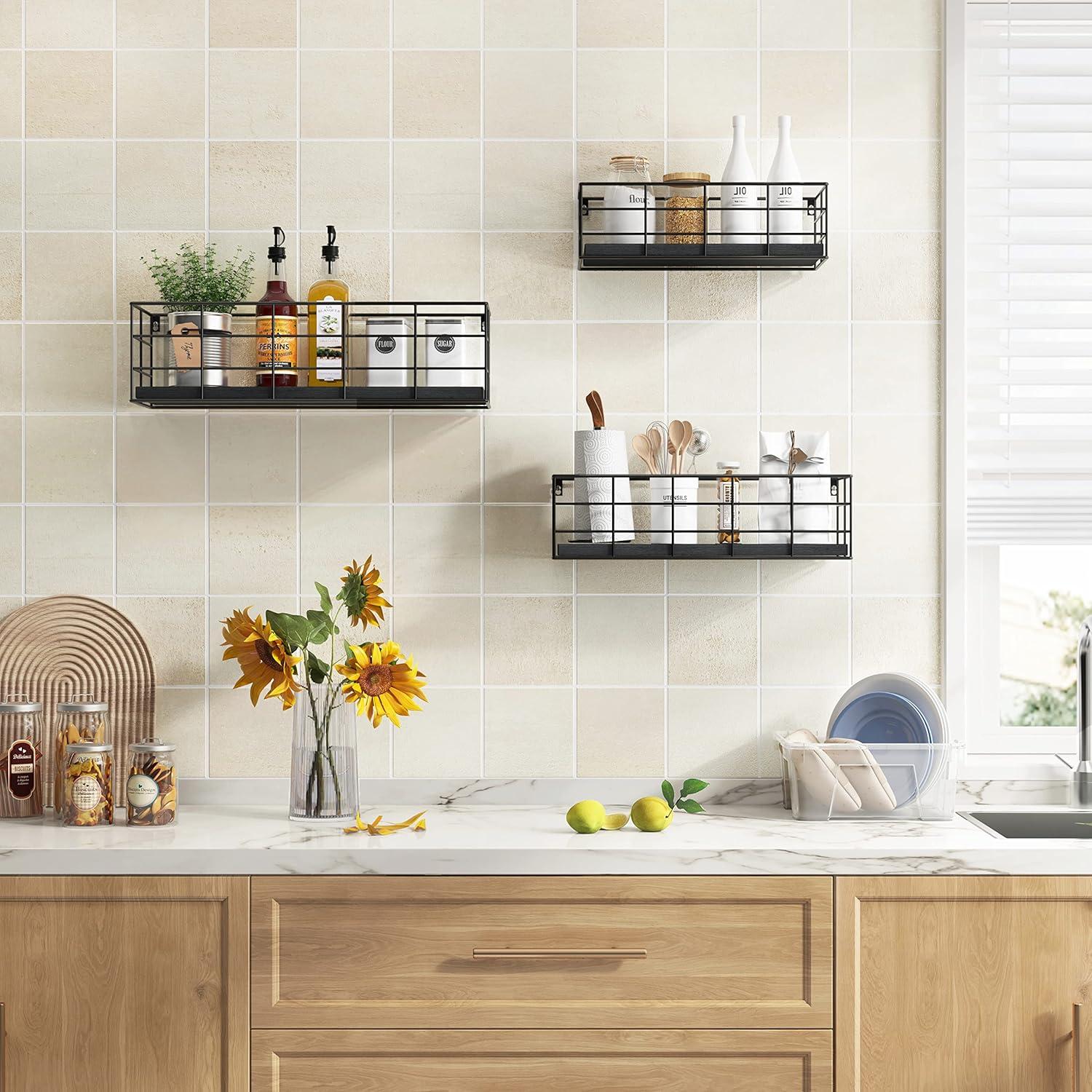 Estanterías Flotantes Fixwal 4 Piezas Negro para Pared