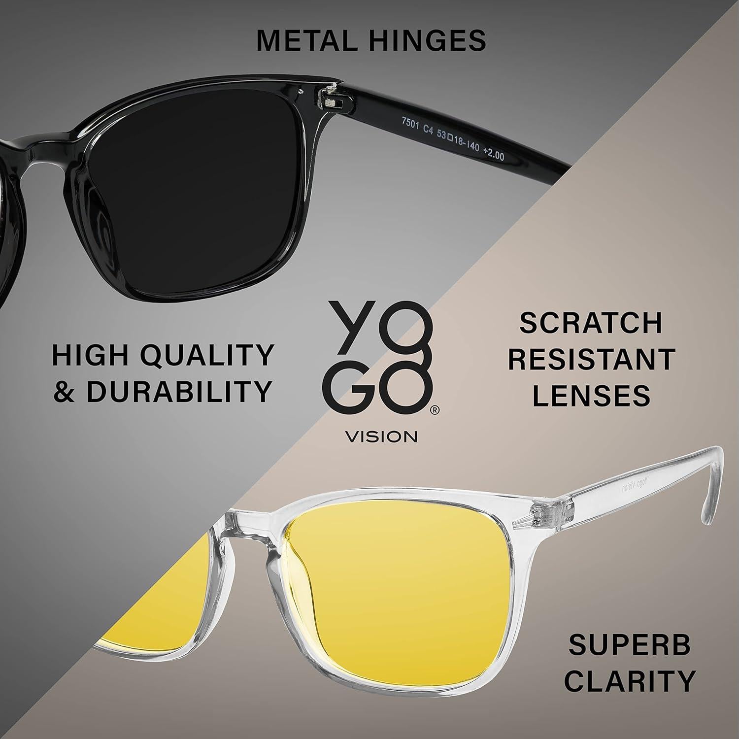 Gafas de Conducción Nocturna Yogo Vision - 2 Pares Antirreflejo