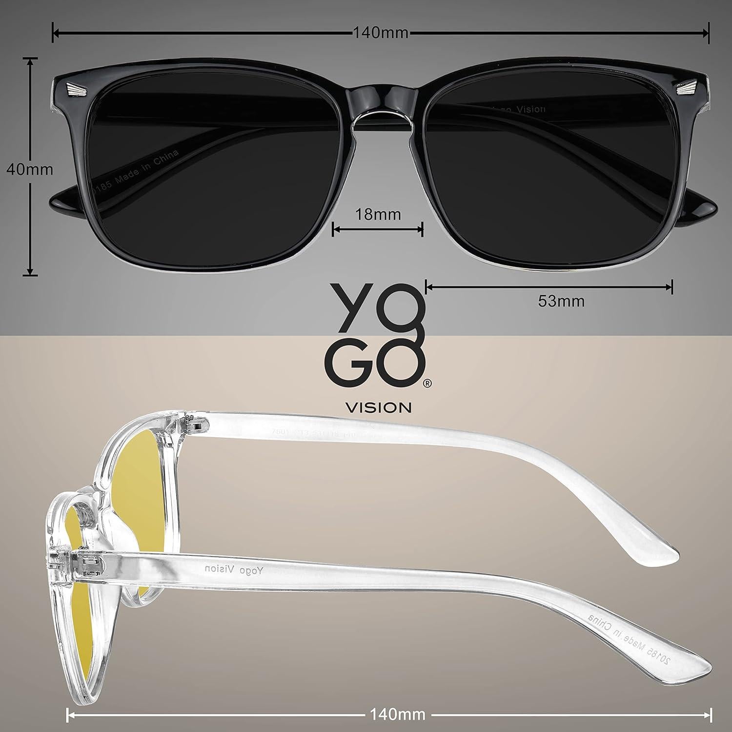 Gafas de Conducción Nocturna Yogo Vision - 2 Pares Antirreflejo