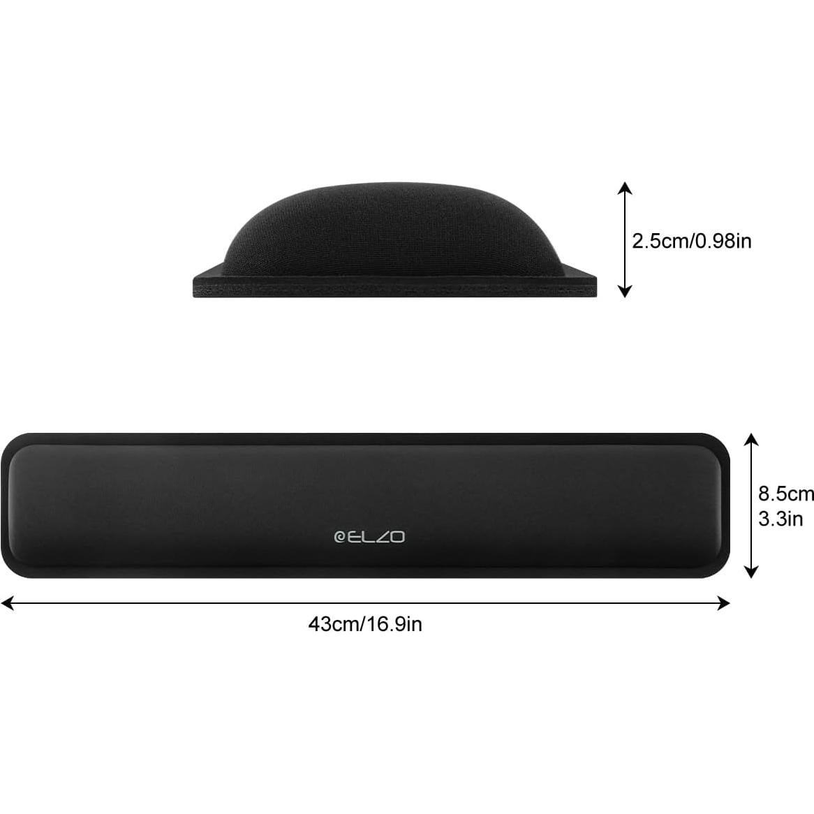 Almohadilla Ergonómica para Muñeca de Teclado ELZO Negra