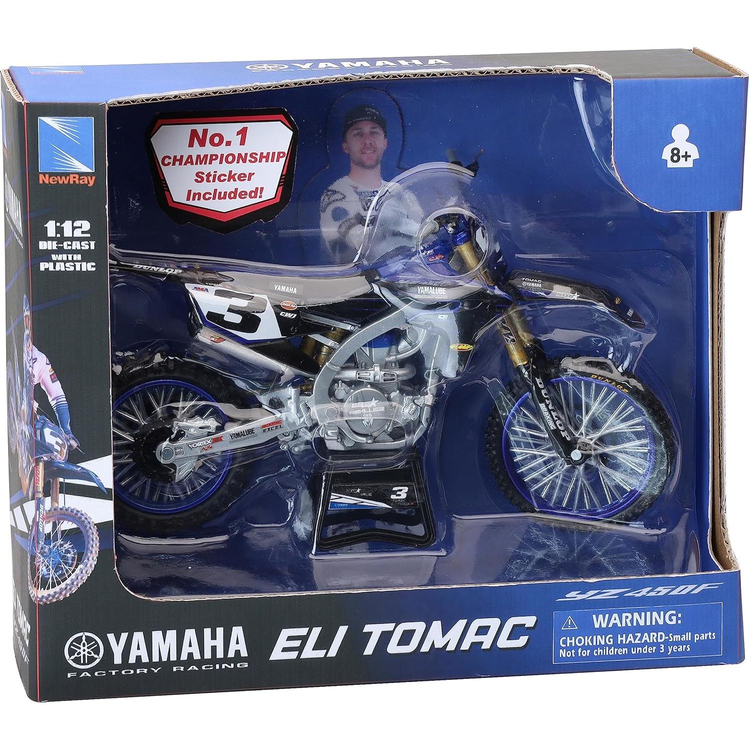 Motocicleta Diecast Yamaha YZ450F 1/12 Eli Tomac NewRay