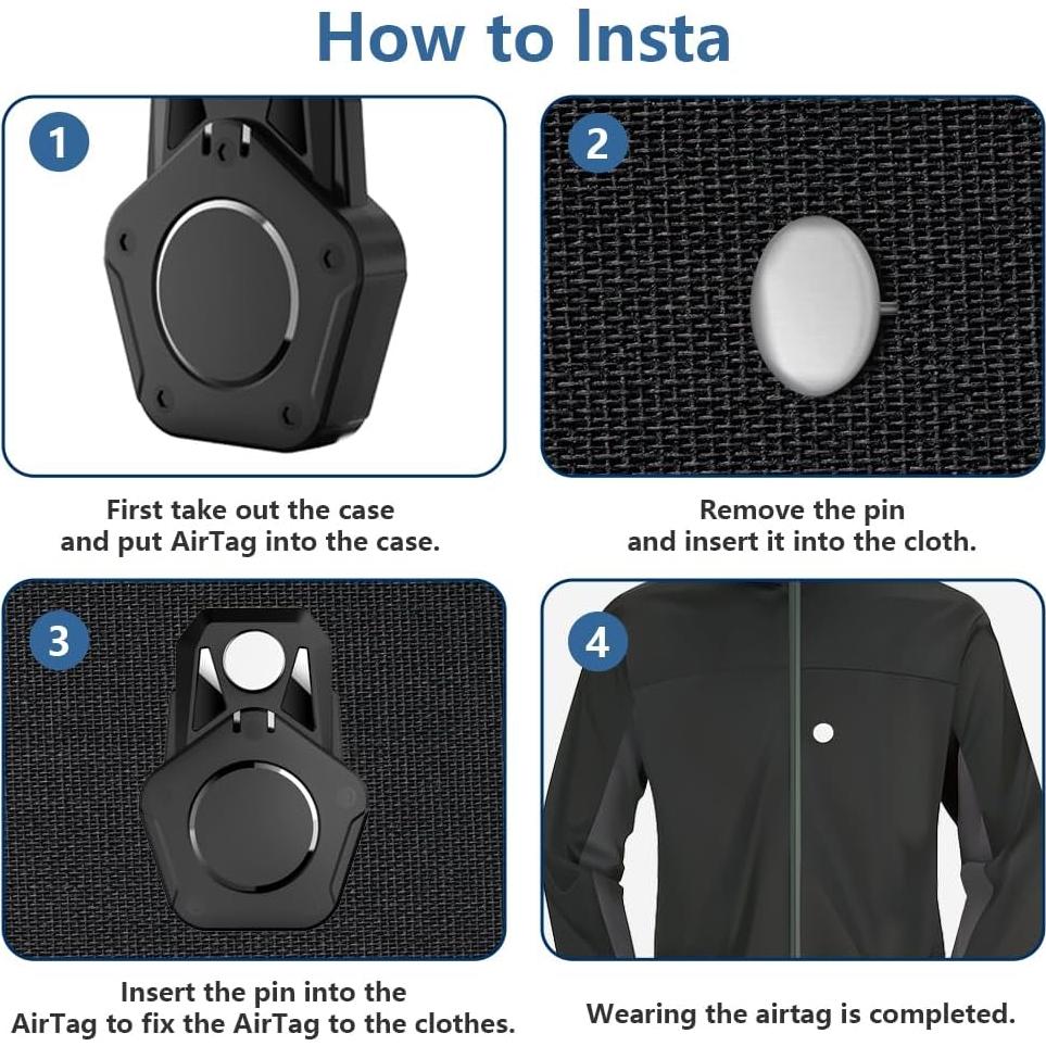 Soporte para AirTag Ipuplar - Paquete de 2, Impermeable y Seguro