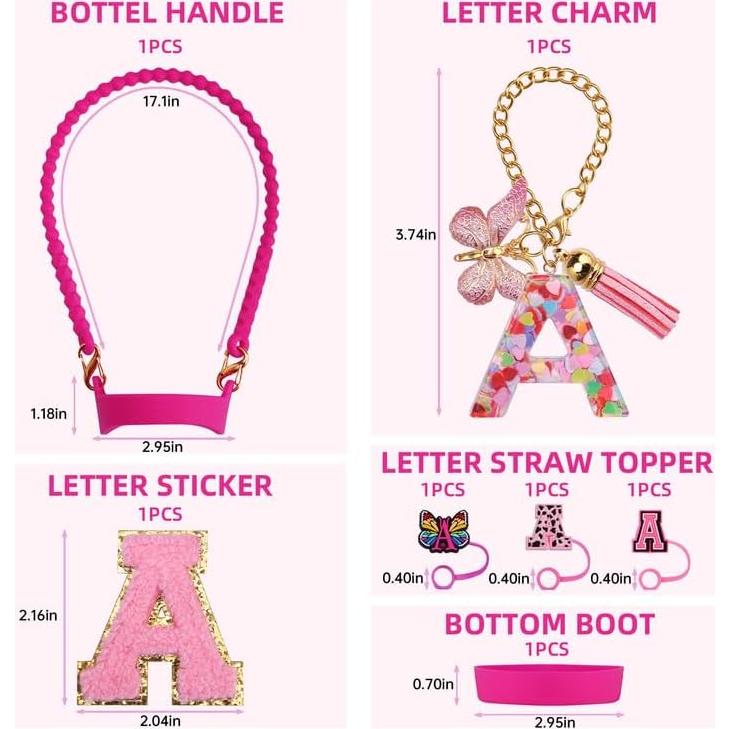 Juego de Accesorios 8 Piezas ZYBIDEAL para Taza Stanley Rosa