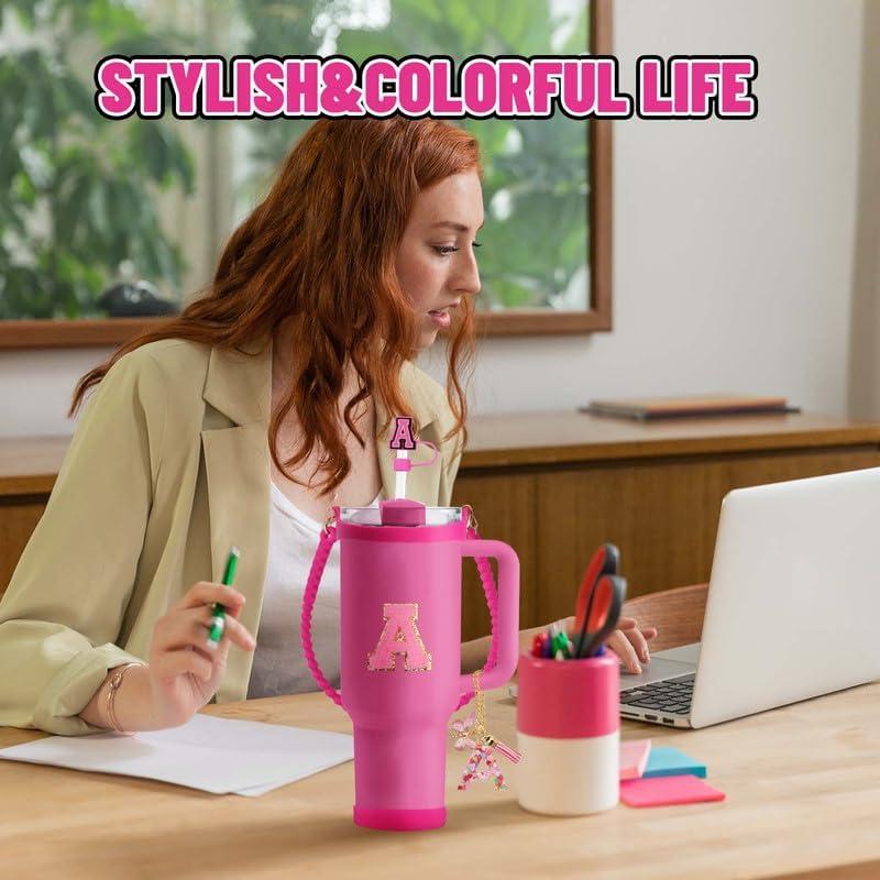 Juego de Accesorios 8 Piezas ZYBIDEAL para Taza Stanley Rosa