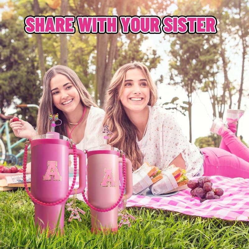 Juego de Accesorios 8 Piezas ZYBIDEAL para Taza Stanley Rosa