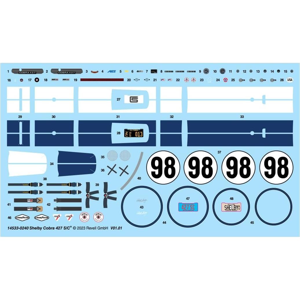Kit de Modelo Revell Shelby Cobra 427 S/C Escala 1:24