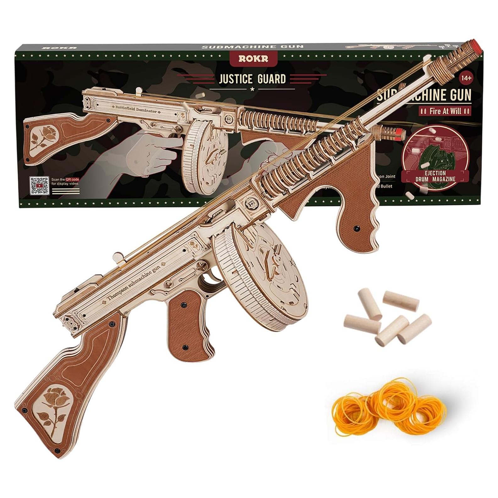 Rompecabezas de Madera 3D ROKR Pistola Tommy 1.04 kg