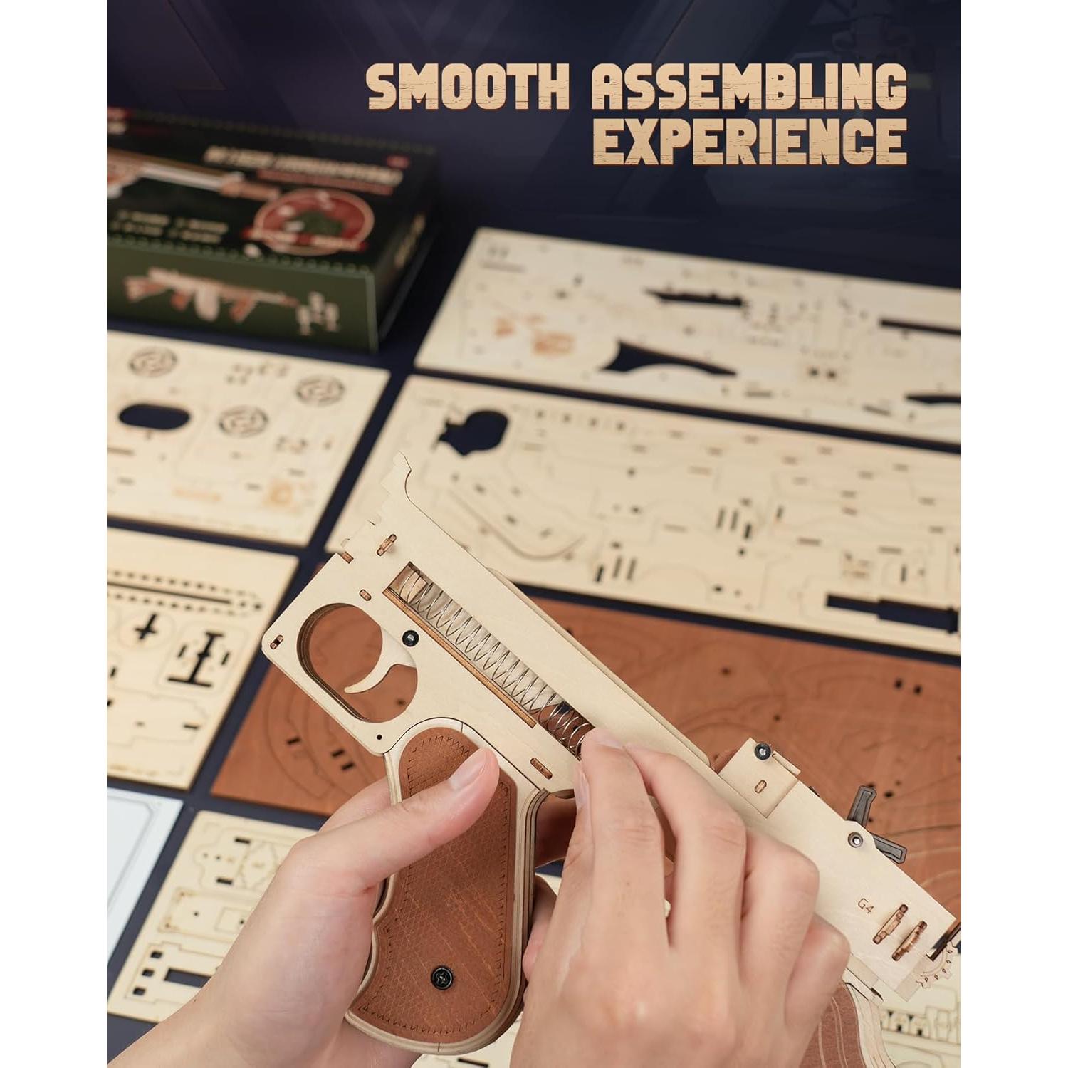 Rompecabezas de Madera 3D ROKR Pistola Tommy 1.04 kg