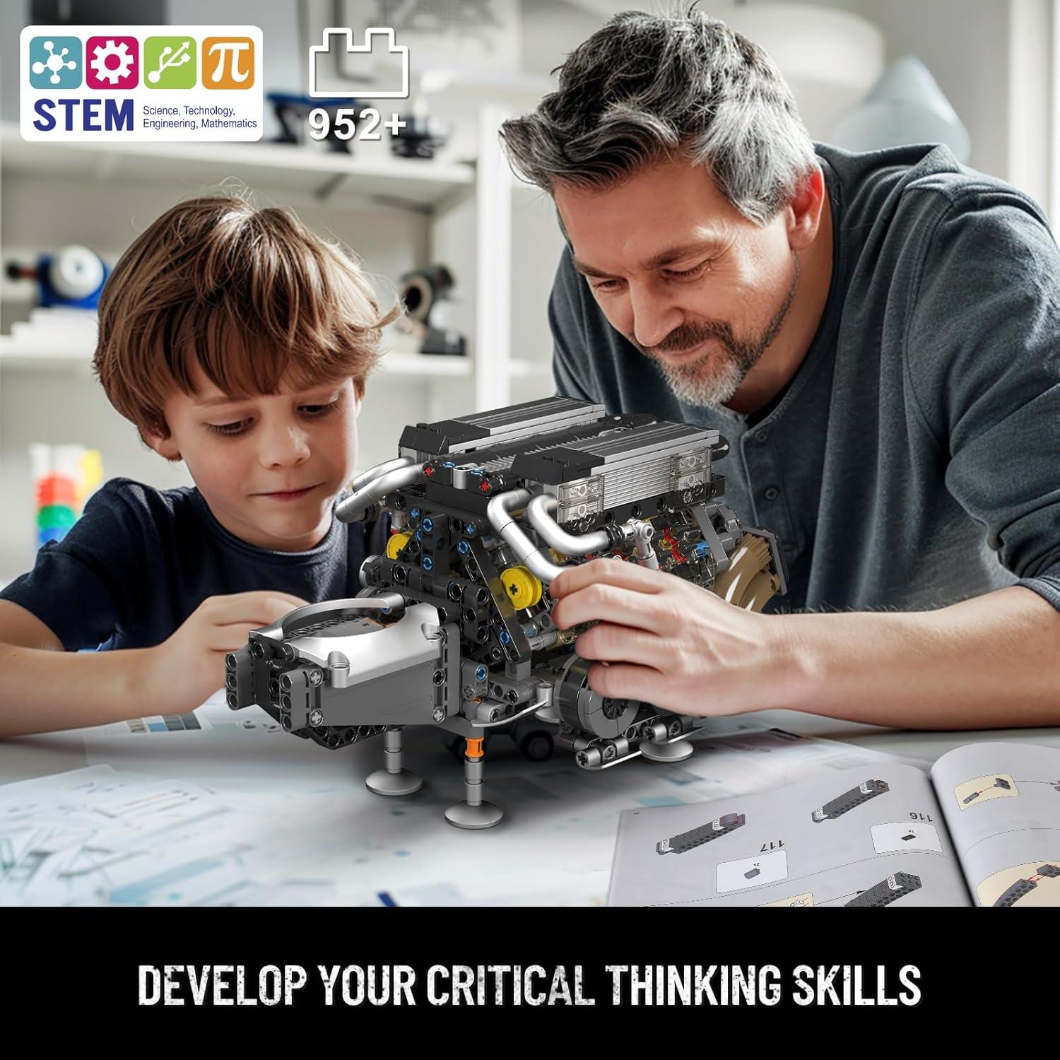 Mould King Motor V8 W16 952 Piezas Juguete STEM