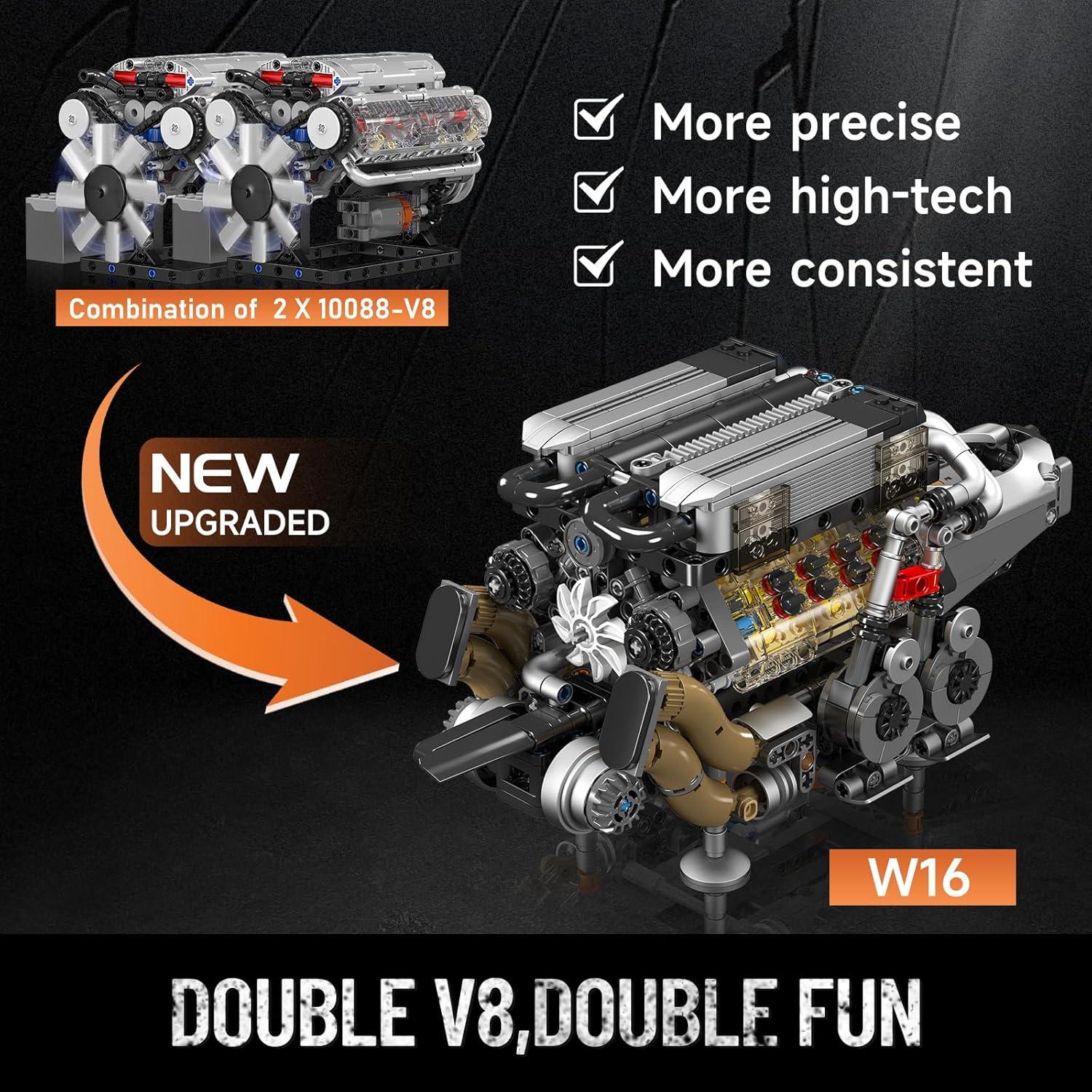 Mould King Motor V8 W16 952 Piezas Juguete STEM