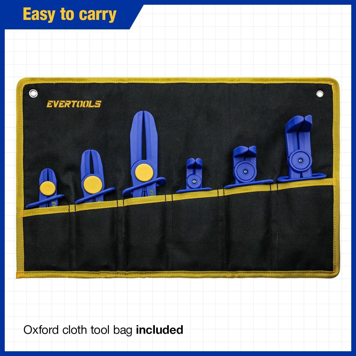 Juego de Pinzas de Abrazadera de Manguera 6 Piezas Evertools