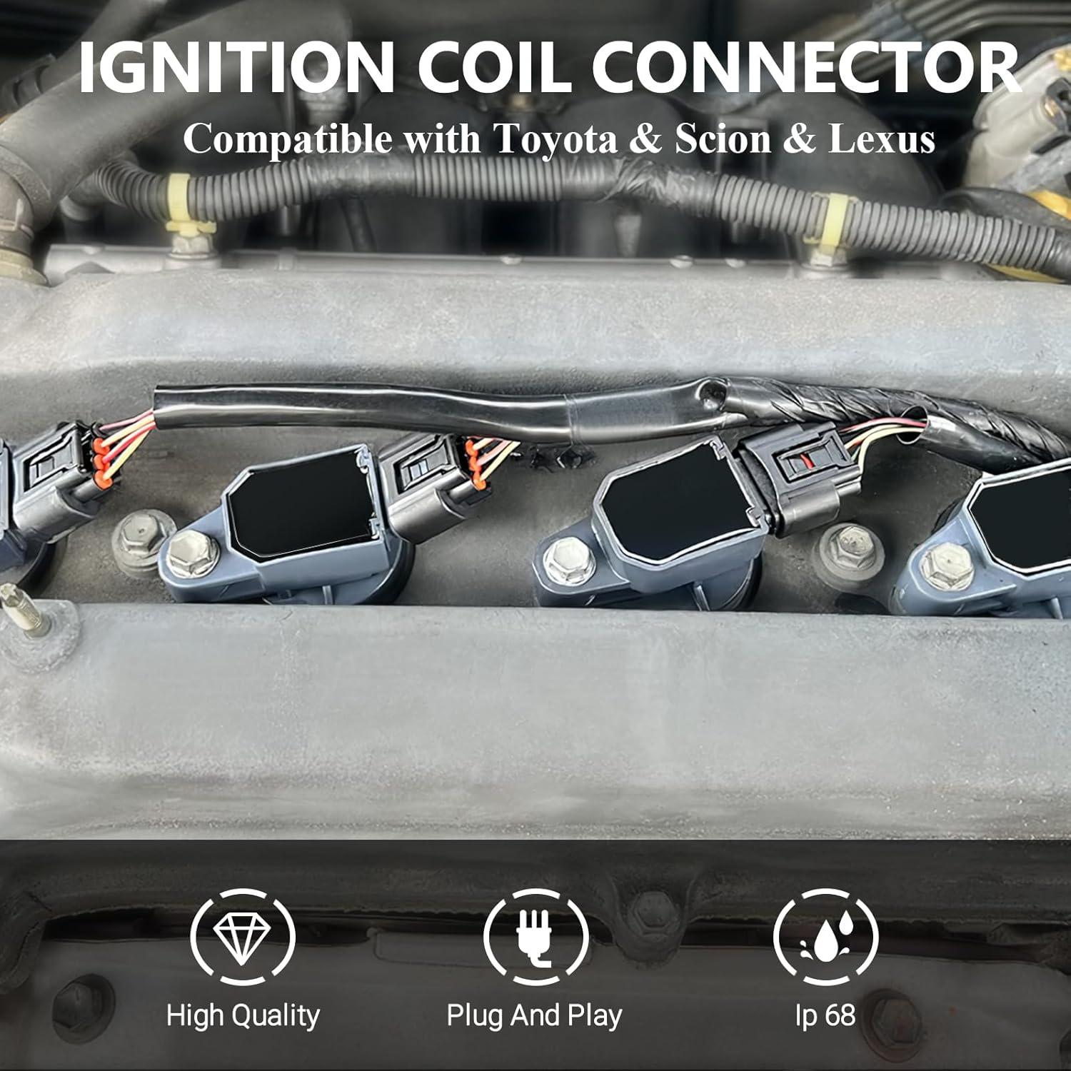 4 Conectores Hembra Bobina de Encendido Yikesai 90980-11885