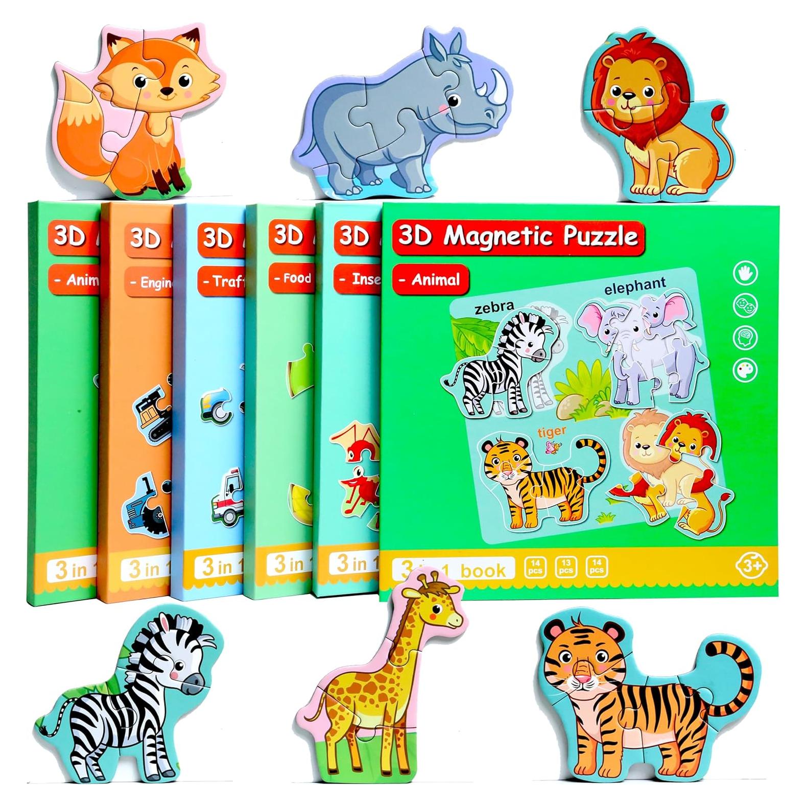 Rompecabezas Magnéticos de Animales para Niños 3 a 5 Años