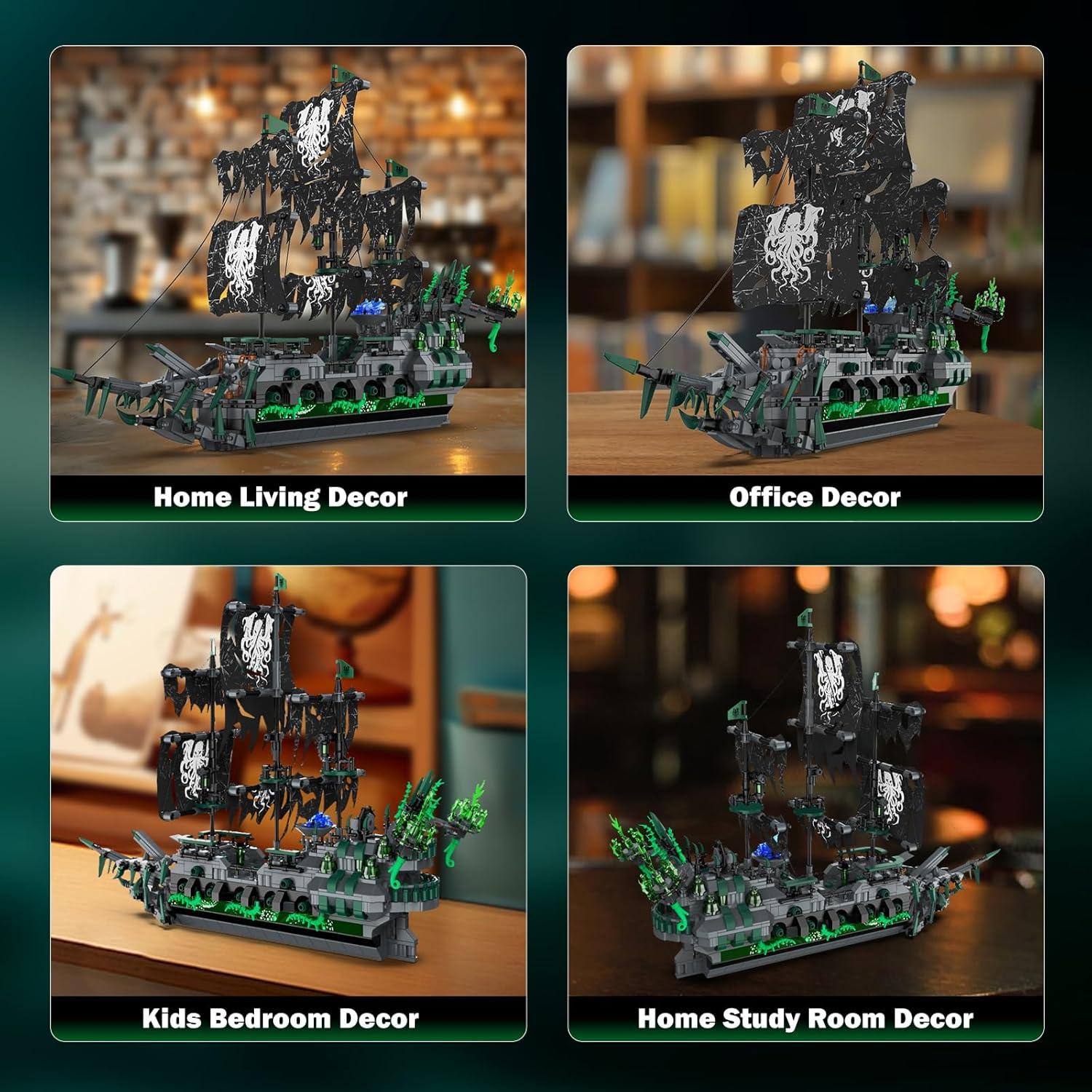 Kit de Construcción Barco Pirata LED 1100 Piezas Aifu