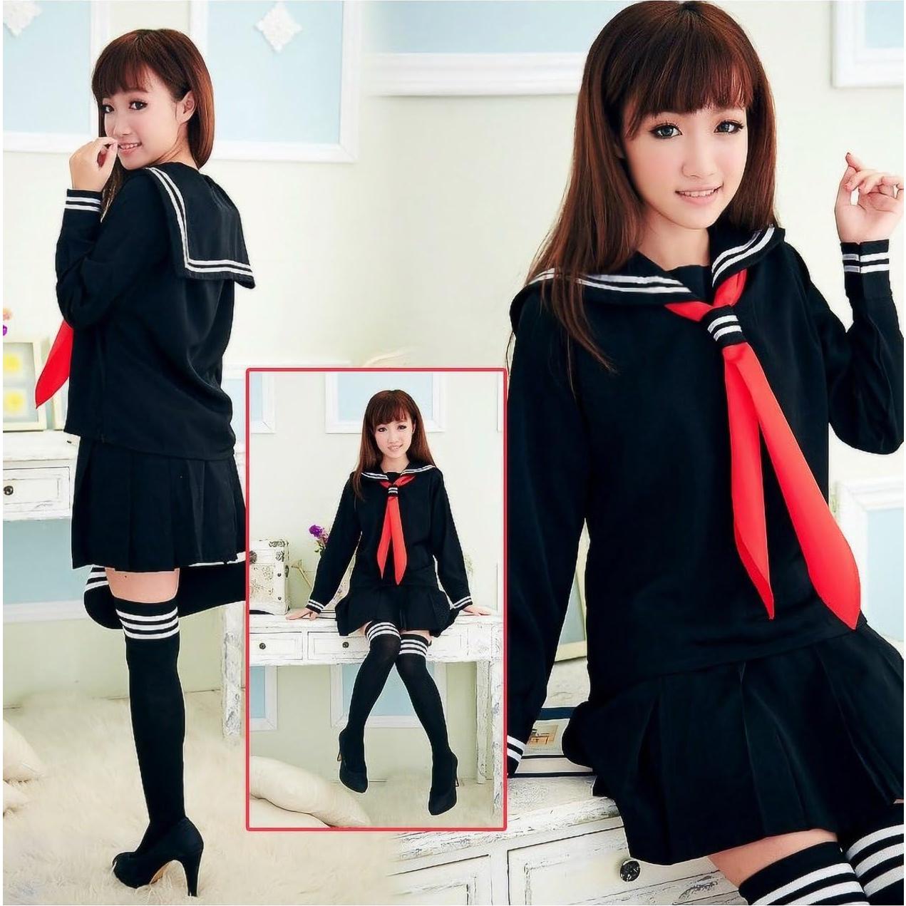 Vestido Escolar Japonés Clásico Elibelle con Camisa y Calcetines