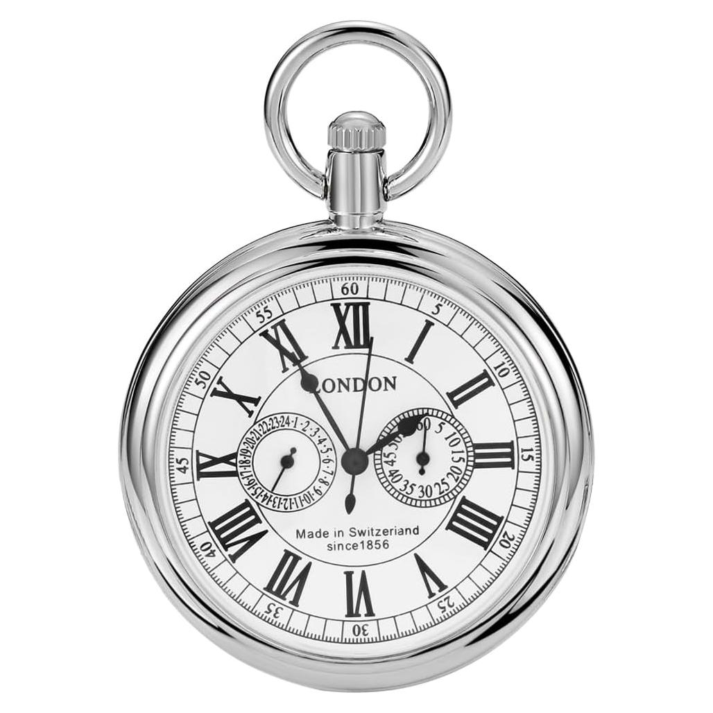 Reloj de bolsillo mecánico Tiong 47mm acero inoxidable vintage