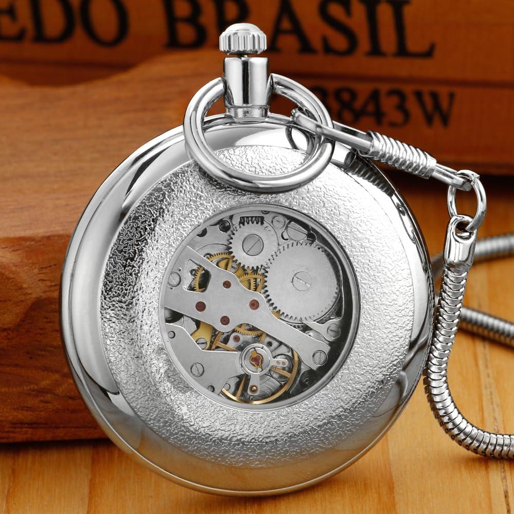 Reloj de bolsillo mecánico Tiong 47mm acero inoxidable vintage