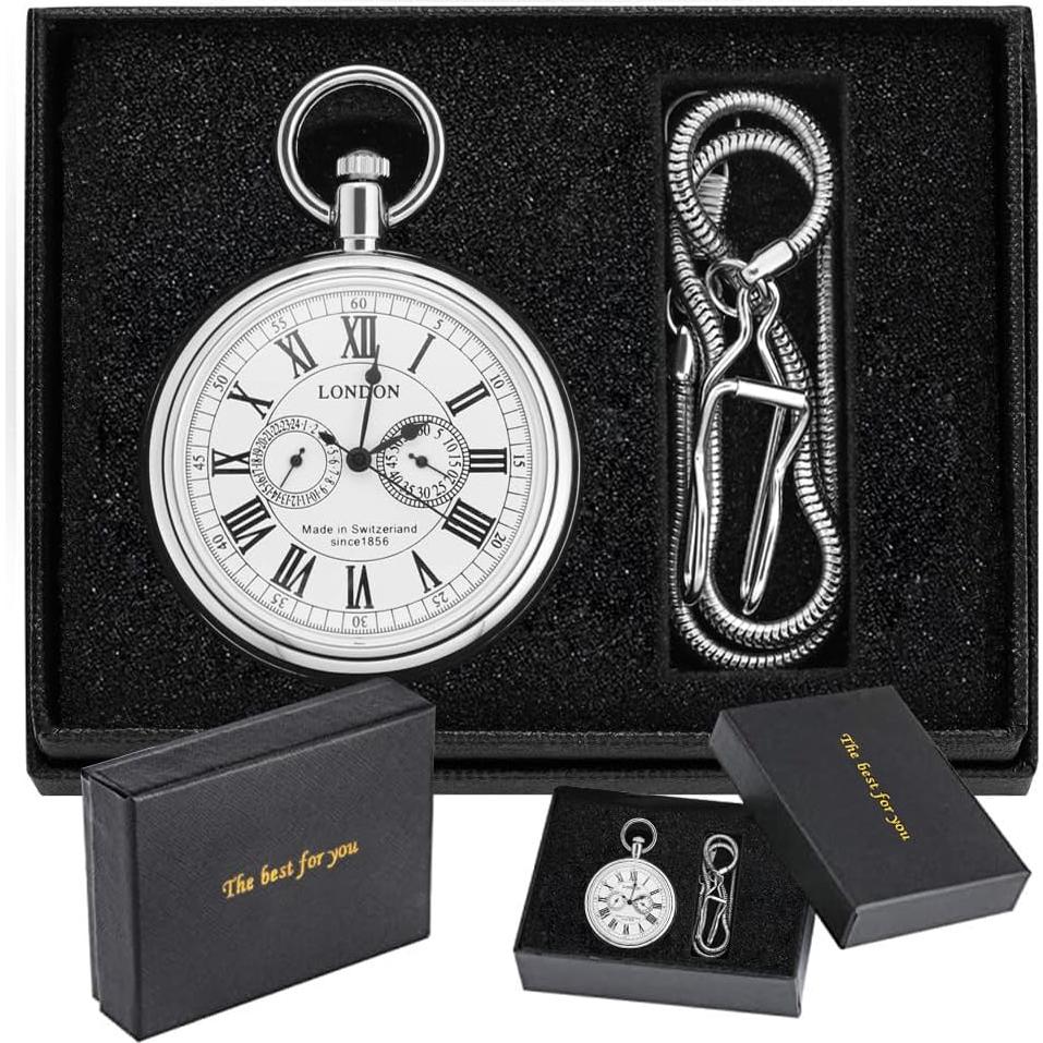 Reloj de bolsillo mecánico Tiong 47mm acero inoxidable vintage