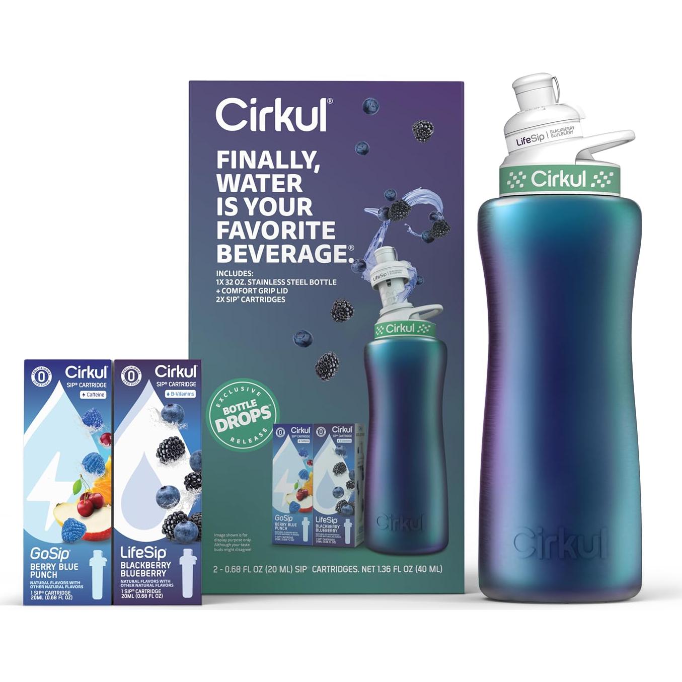 Botella de Agua Cirkul 32oz Acero Inoxidable Kit Inicio