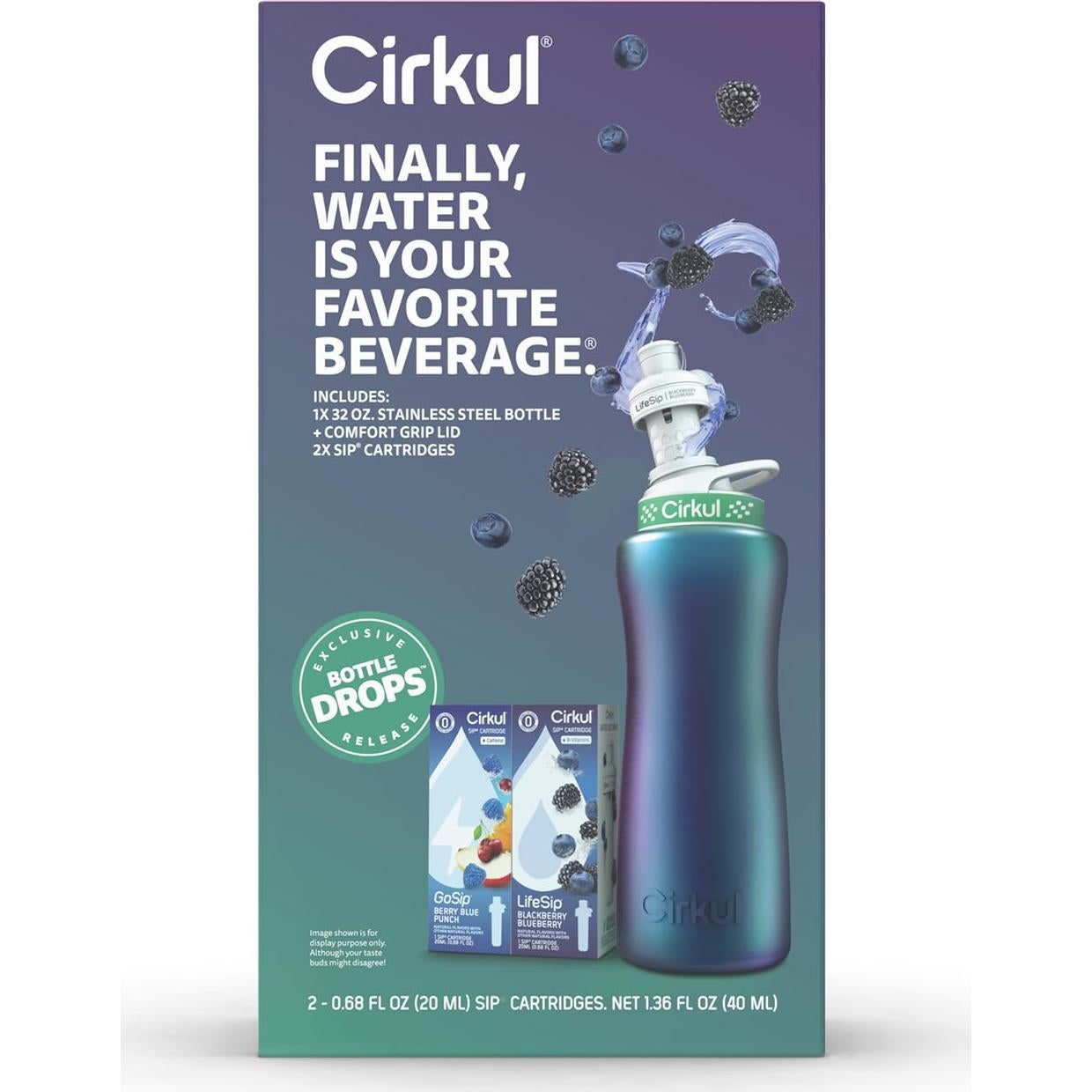 Botella de Agua Cirkul 32oz Acero Inoxidable Kit Inicio