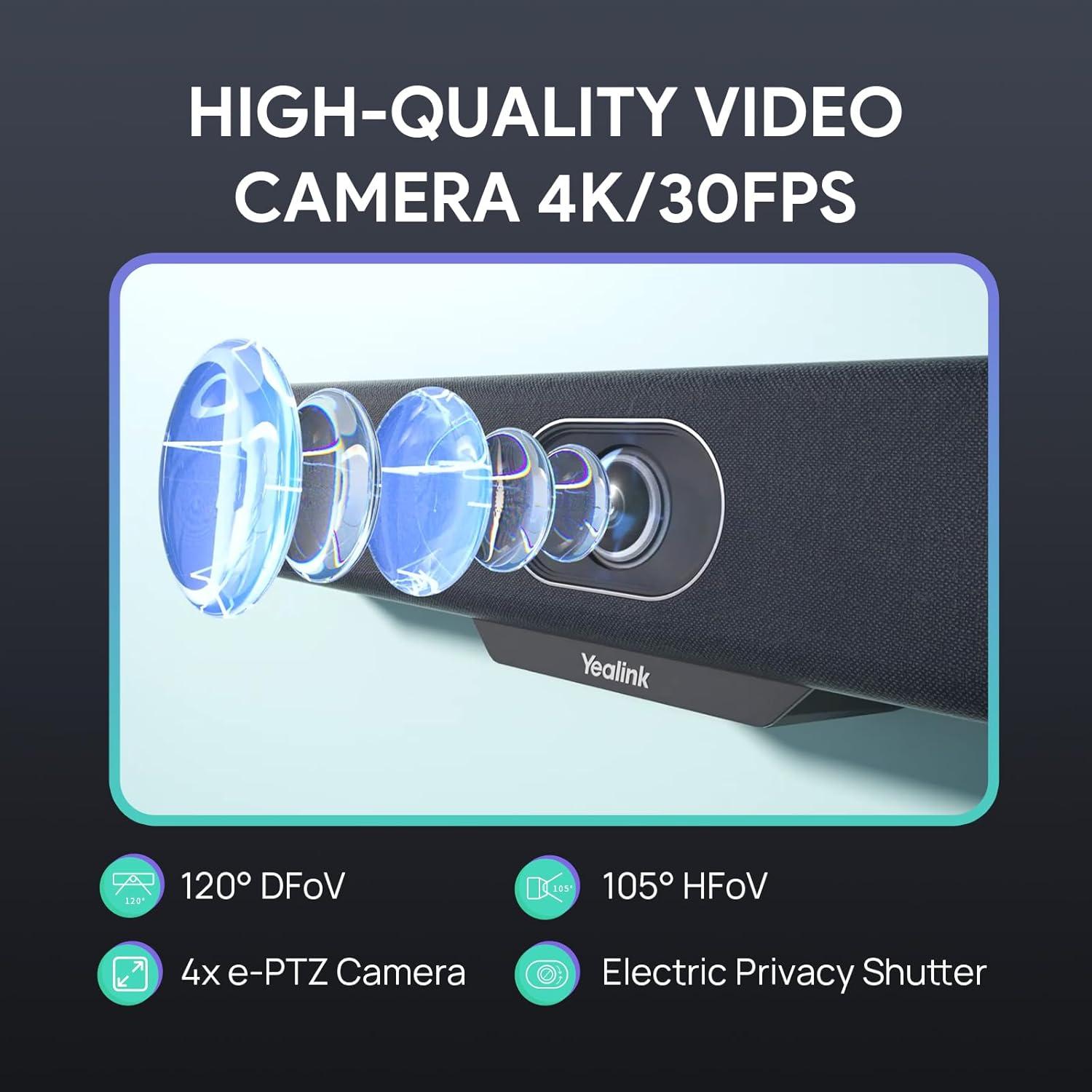 Cámara Videoconferencia Yealink A10 4K 120° AI Micrófonos