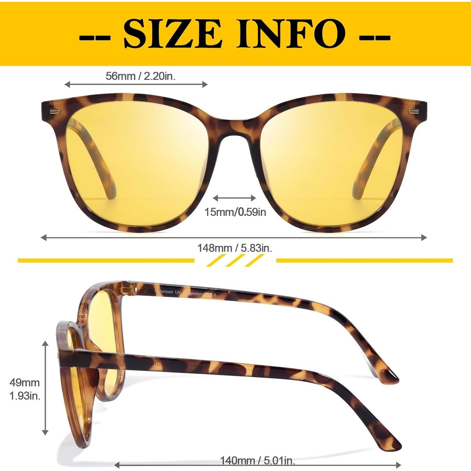 Gafas de Visión Nocturna FIMILU 2 Pack Polarizadas Amarillas