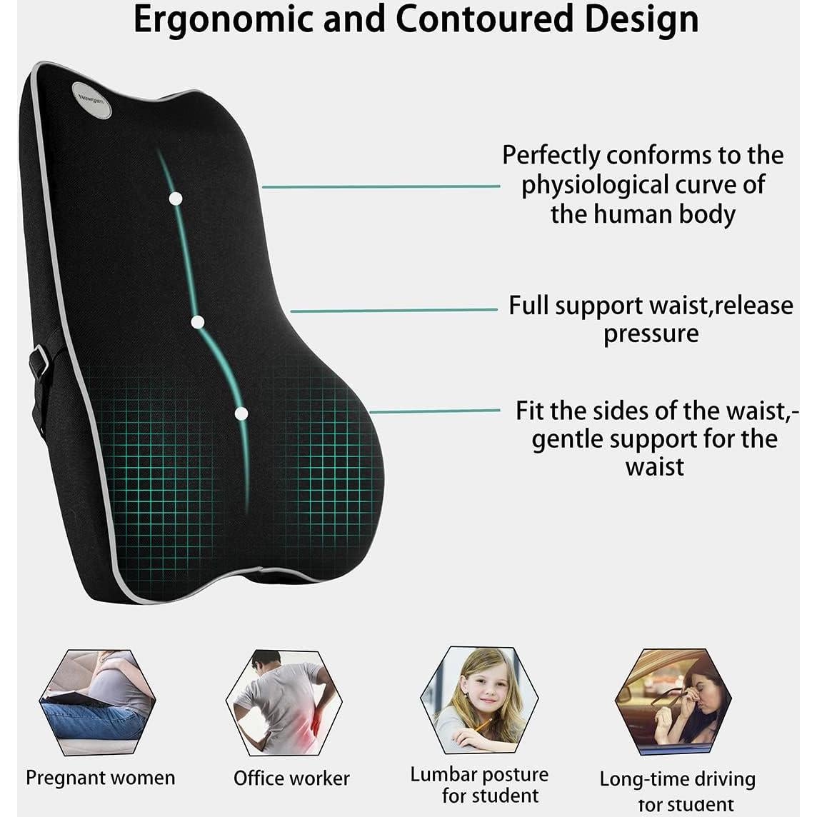 Cojín de Soporte Lumbar Newgam Espuma Viscoelástica 46x40cm