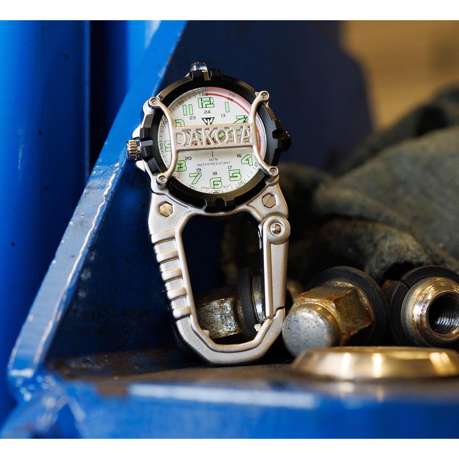 Reloj Táctico Dakota con Linterna LED - Plata - 3.89x3.89cm