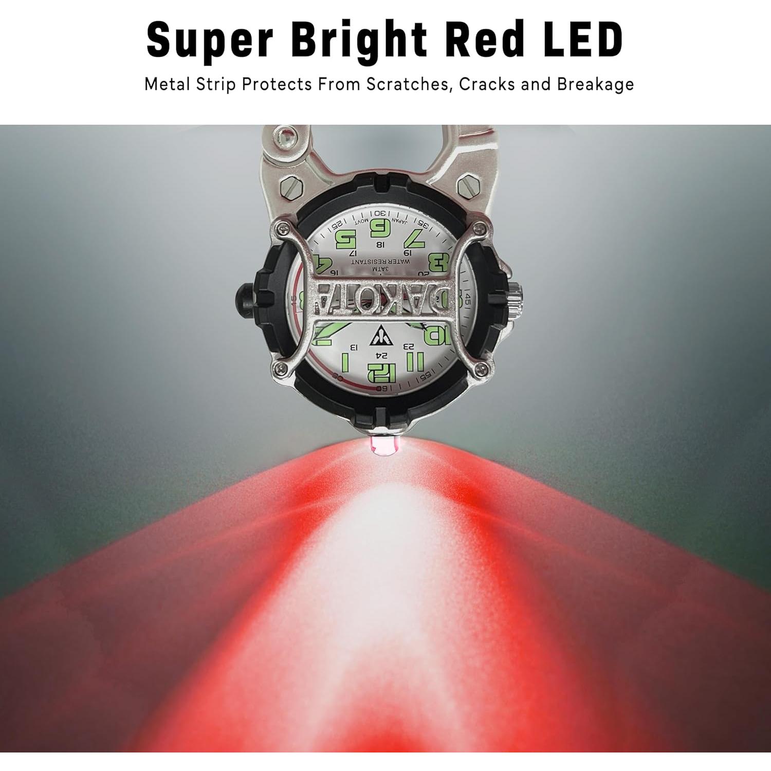 Reloj Táctico Dakota con Linterna LED - Plata - 3.89x3.89cm