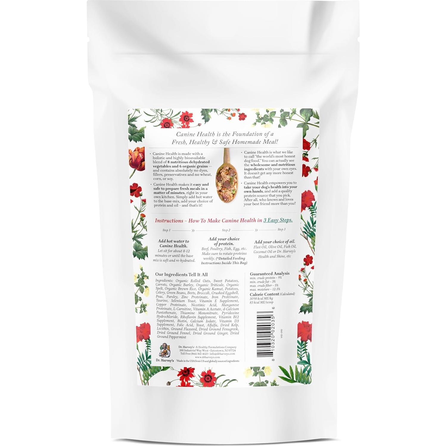 Alimento Deshidratado para Perros Dr. Harvey's 184 g - 9 Verduras