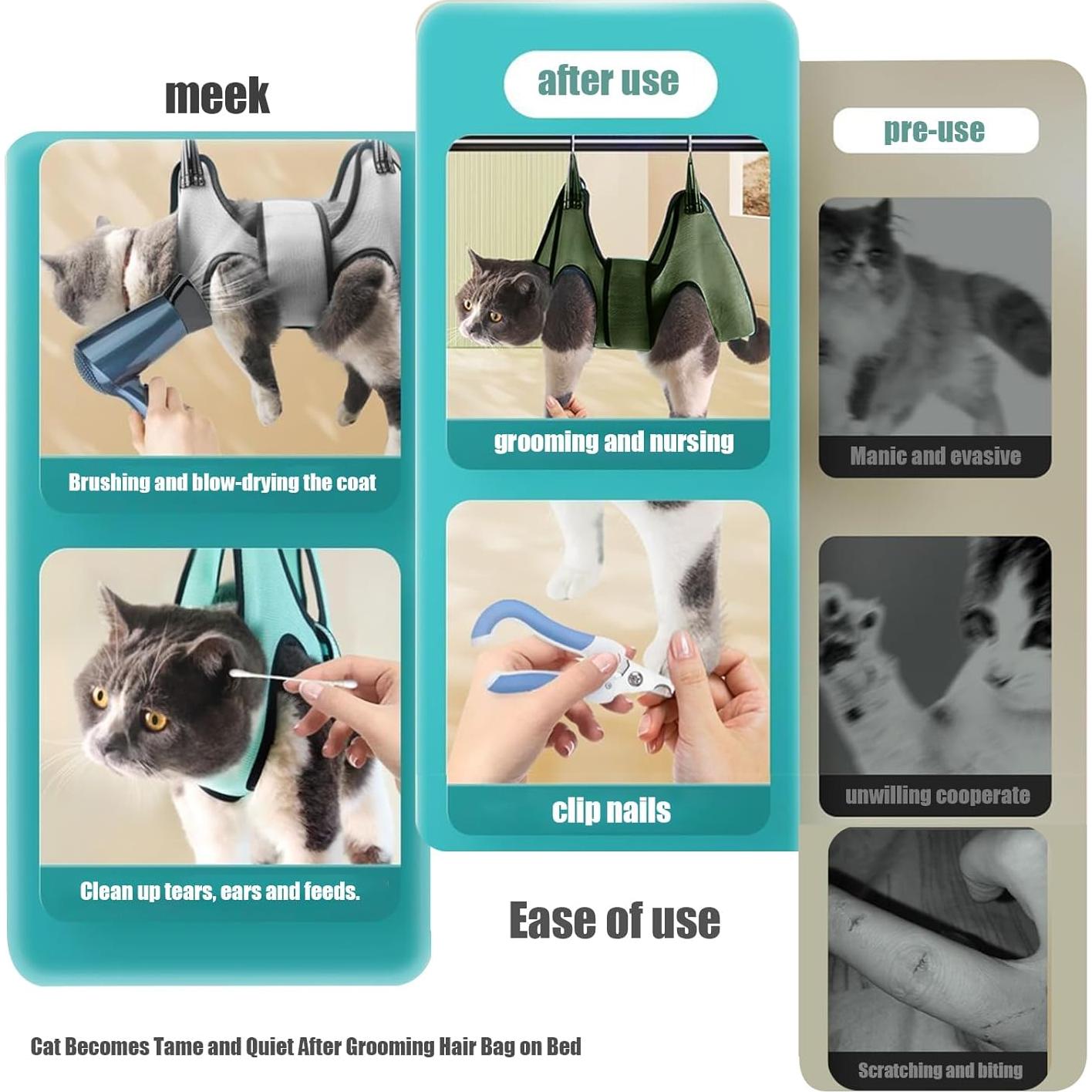 Hamaca Acicalamiento Mascotas MSMUOEZ XS Verde Oscuro 11.34 kg