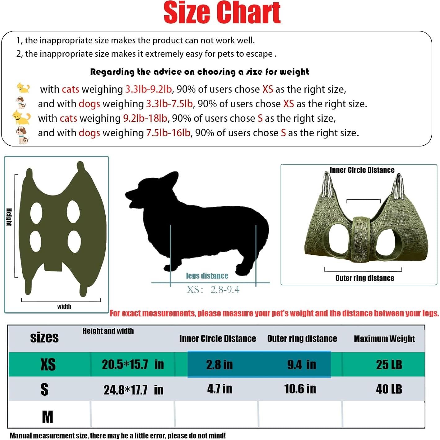 Hamaca Acicalamiento Mascotas MSMUOEZ XS Verde Oscuro 11.34 kg