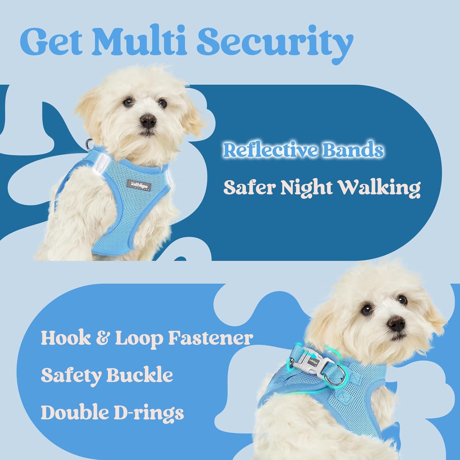 Arnés para Perros Pequeños Rabbitgoo XXXS Azul Transpirable