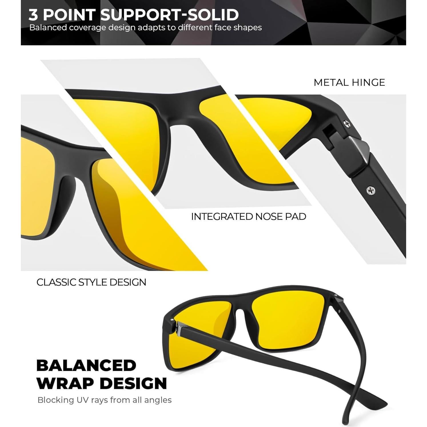 Gafas de Sol KALIYADI Polarizadas UV 3 Paquetes