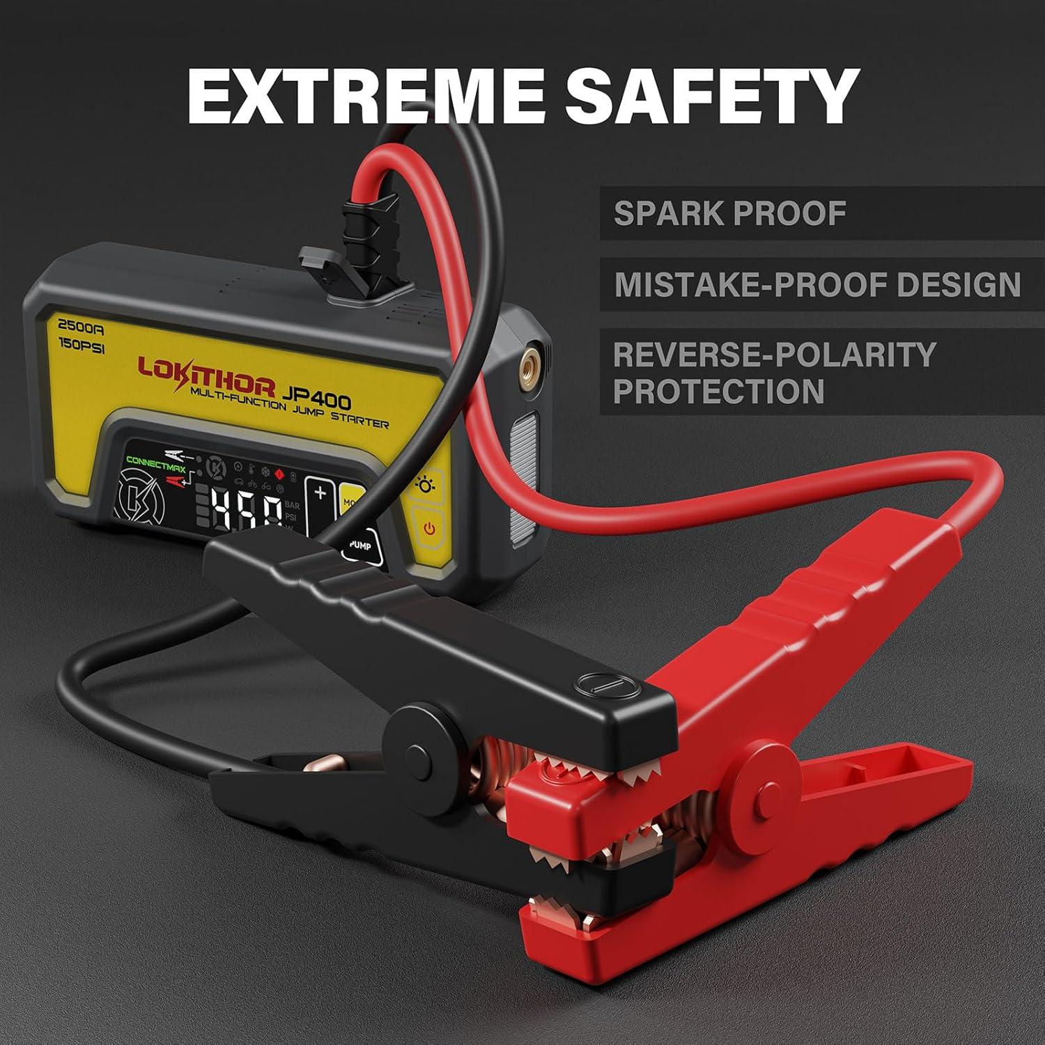 Arrancador de Salto LOKITHOR JP400 con Compresor 2500A