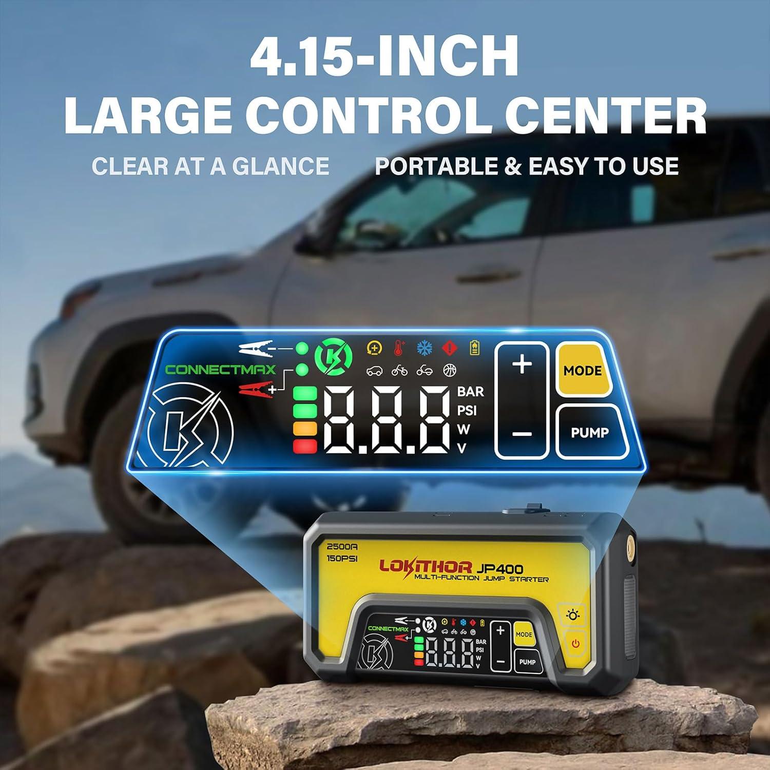 Arrancador de Salto LOKITHOR JP400 con Compresor 2500A