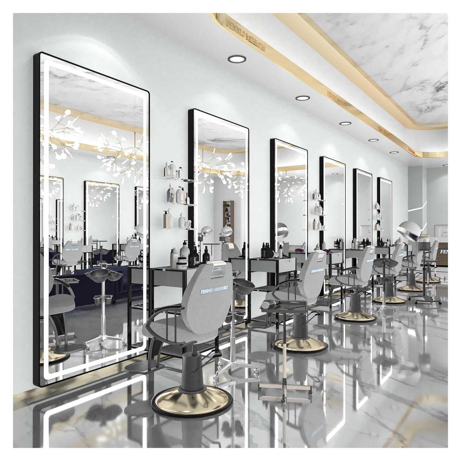 Espejo de Cuerpo Completo FENNIO LED 177.8x81.3cm Negro