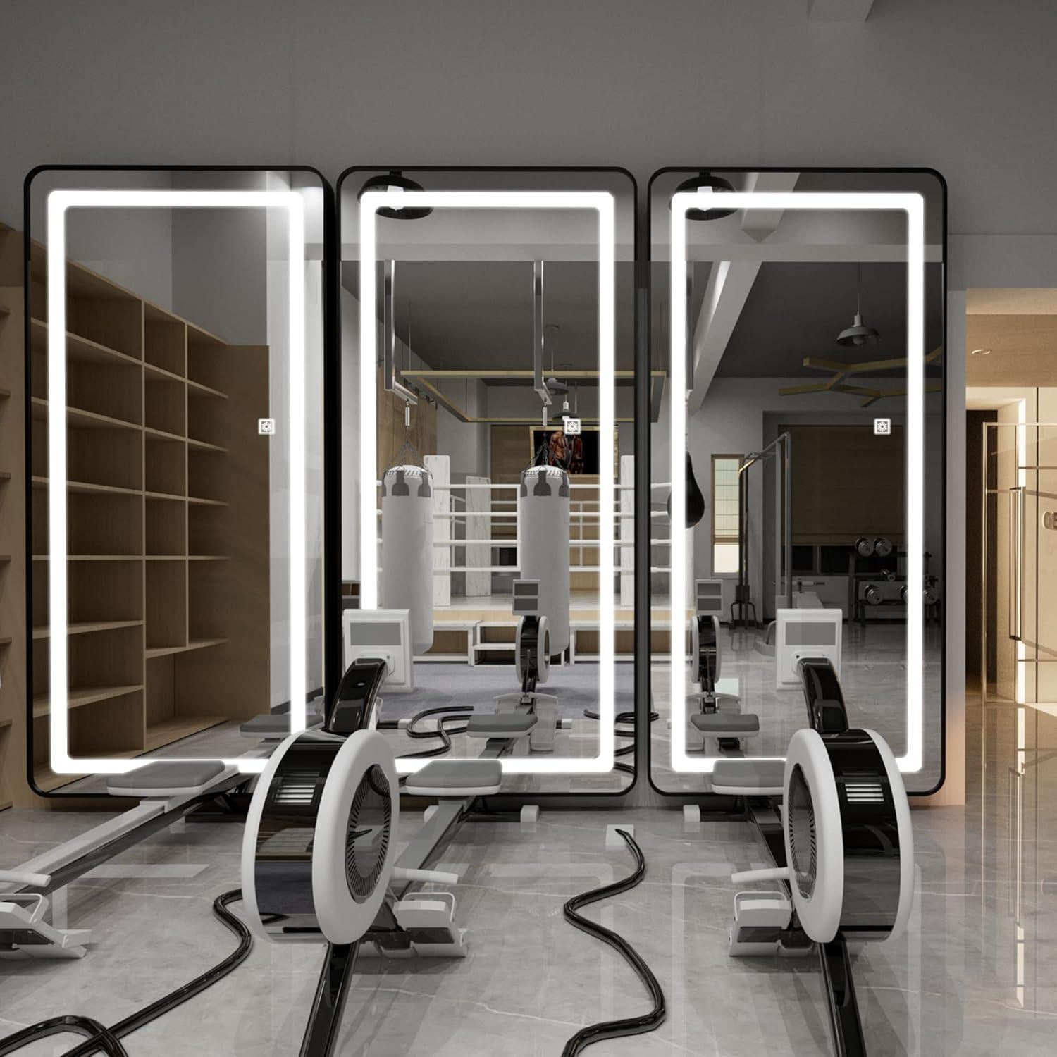 Espejo de Cuerpo Completo FENNIO LED 177.8x81.3cm Negro