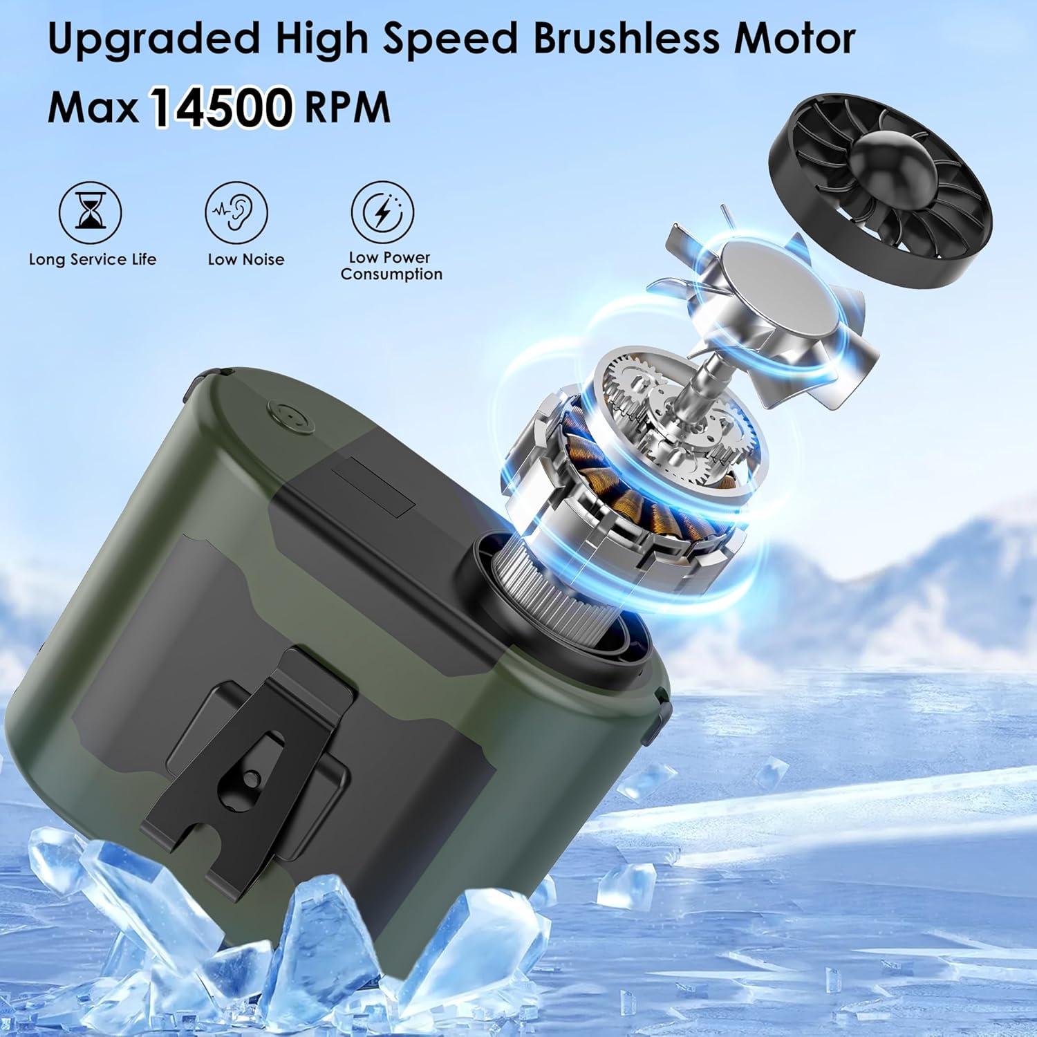 Ventilador de Cintura Portátil FunHack F60 Verde 5 Velocidades